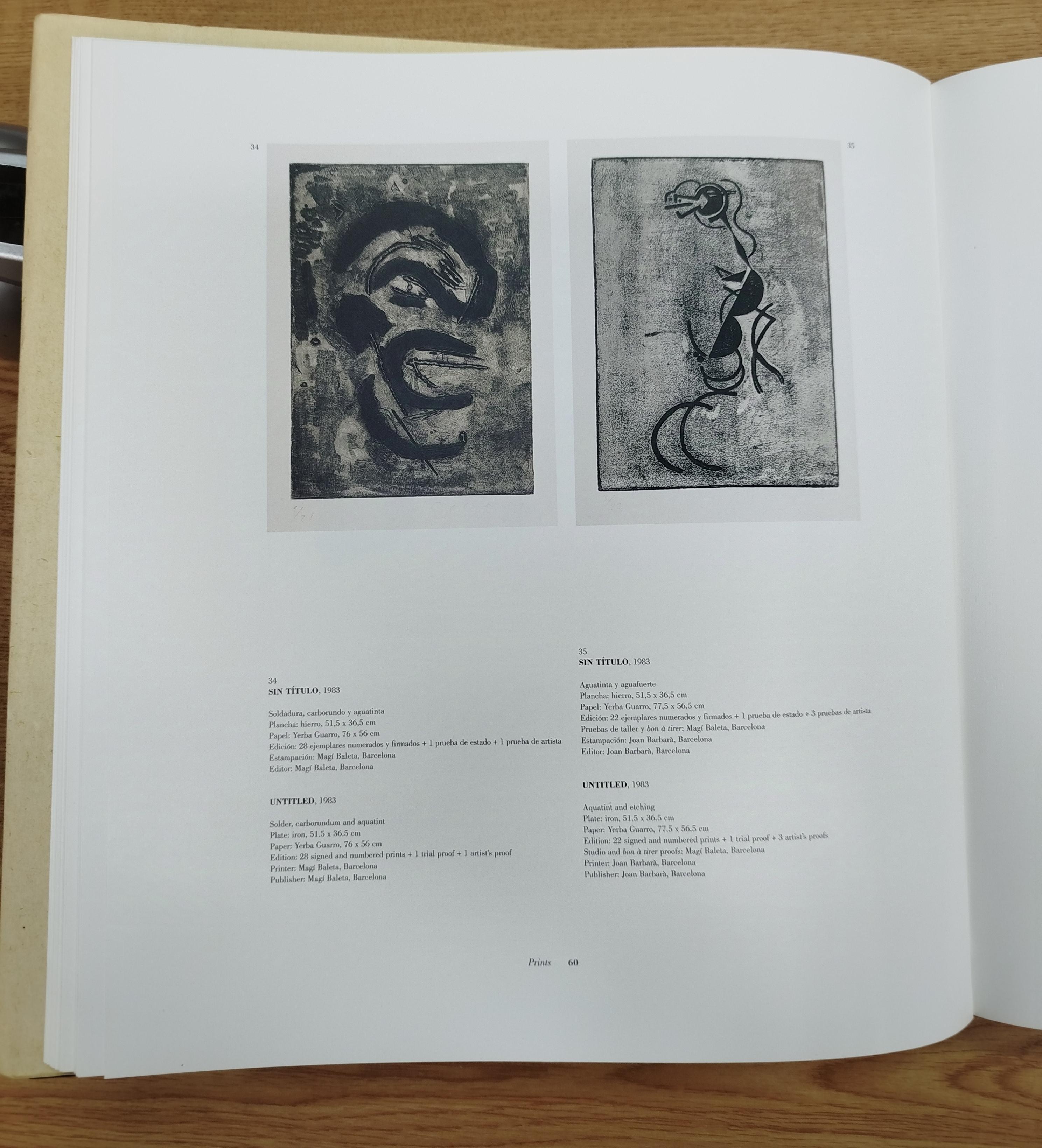 Untitled 1 Etching original painting
number 22 of an edition of 28 engravings.
Plate, Iron 51.5x36.5 cm
Jaume Plensa Suñé (Barcelona, 1955) is a Spanish plastic artist, sculptor and engraver. Very versatile artist who has also experimented with