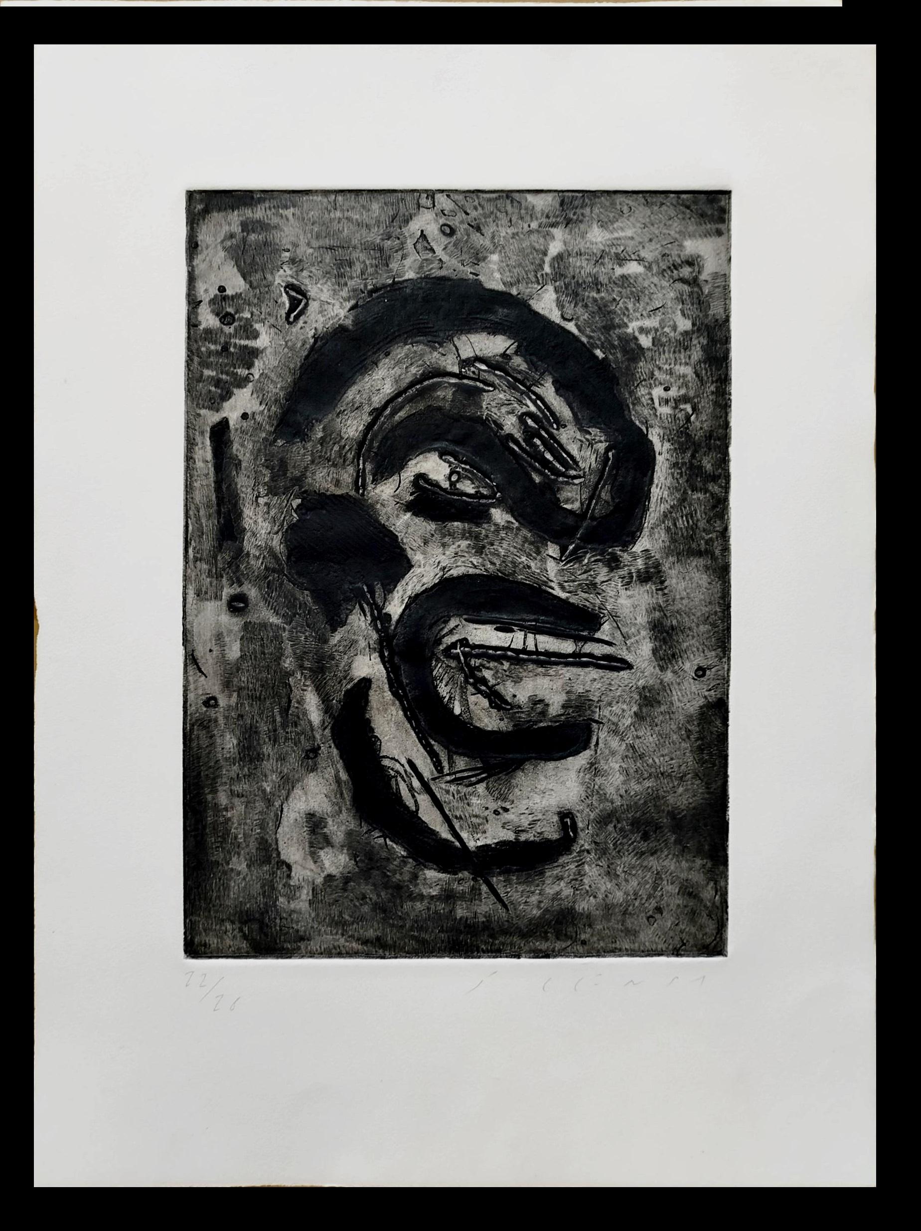 Jaume Plensa Abstract Print - Plensa  VERTICAL,  Untitled  etching original