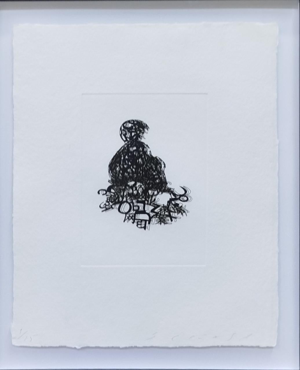 Plensa  ,  Untitled  etching original - Print by Jaume Plensa
