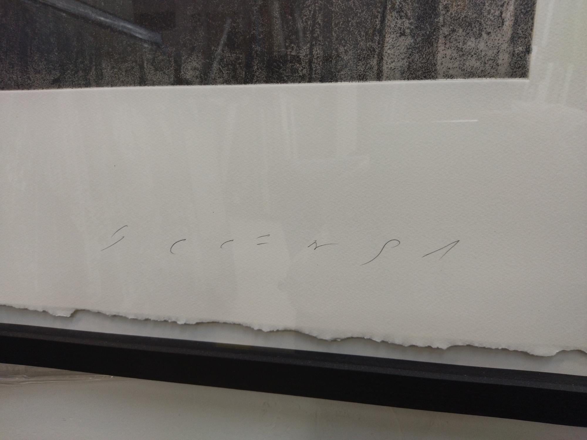 Plensa; Untitled Face, Black and White Big. vertical 2020  Engraving 3