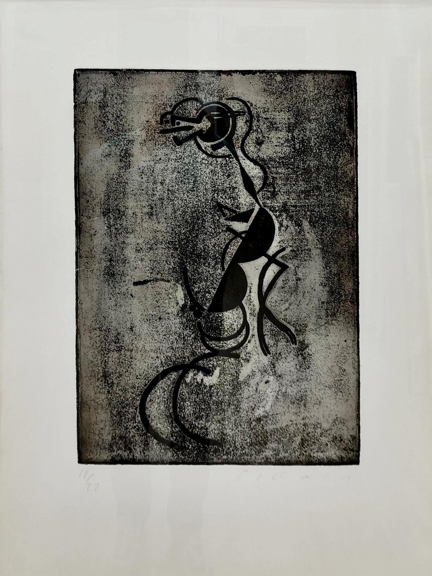 Plensa  VERTICALE,  Senza titolo  incisione originale - Print Contemporaneo di Jaume Plensa