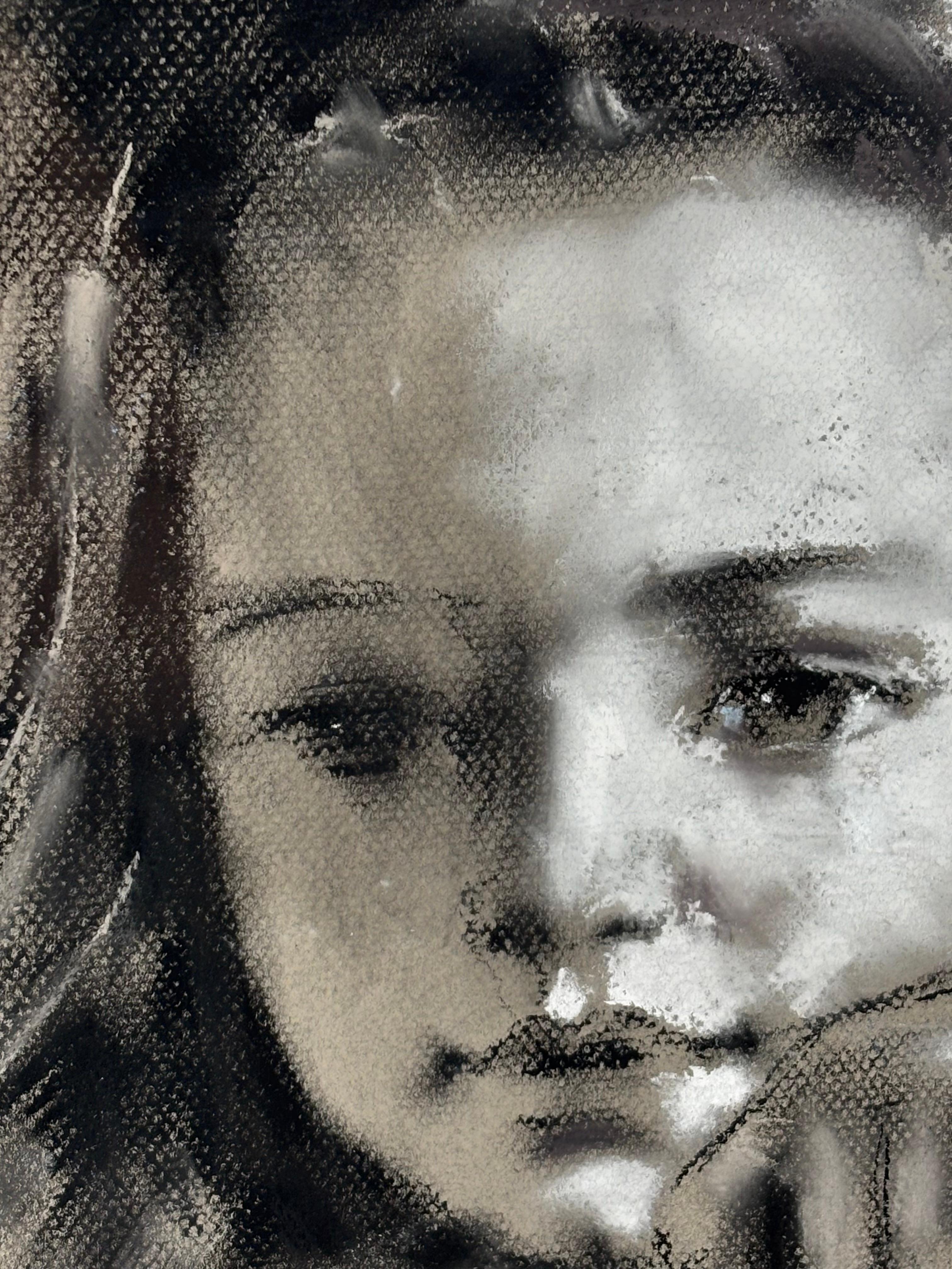 Rückblick auf ein Kind (Schwarz), Figurative Painting, von Jaume Queralt