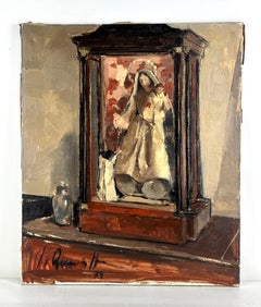 Óleo sobre tela - Año 1979 - Virgen y niño en vitrina