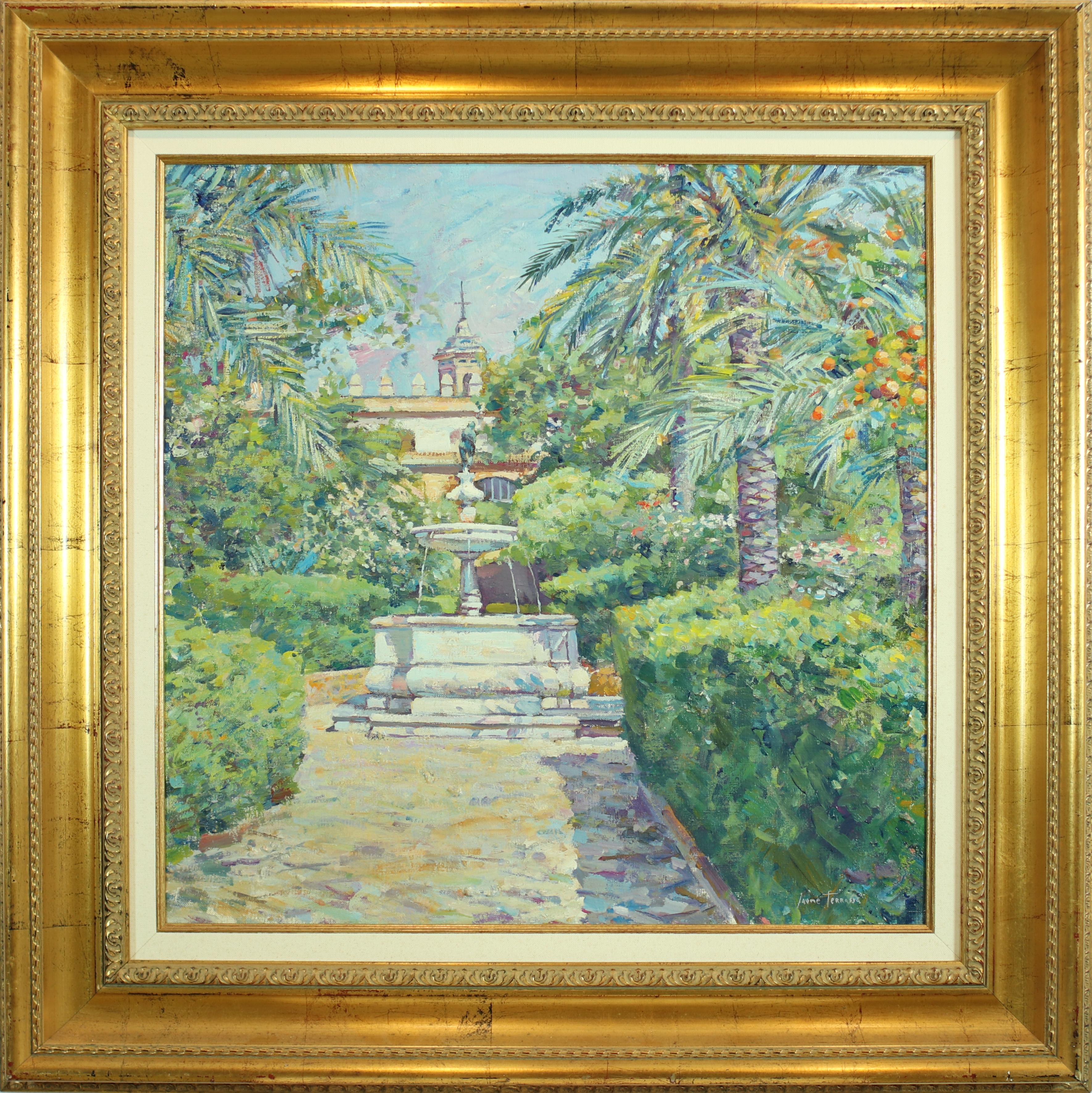 Jaume Terrassa   Square Green   Garden  original acrylic canvas painting For Sale 1