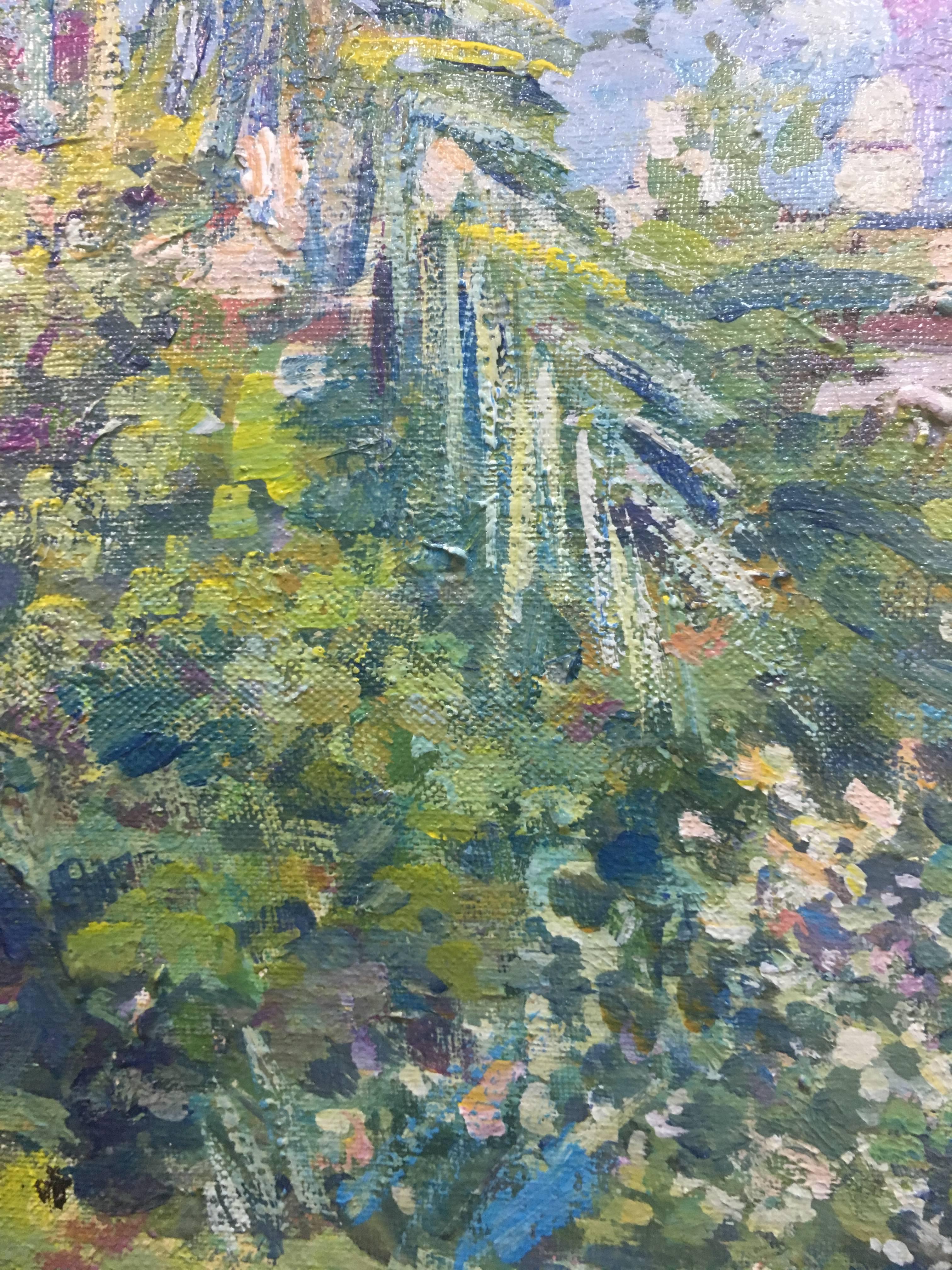 Jaume Terrassa   Square Green   Garden  original acrylic canvas painting For Sale 2