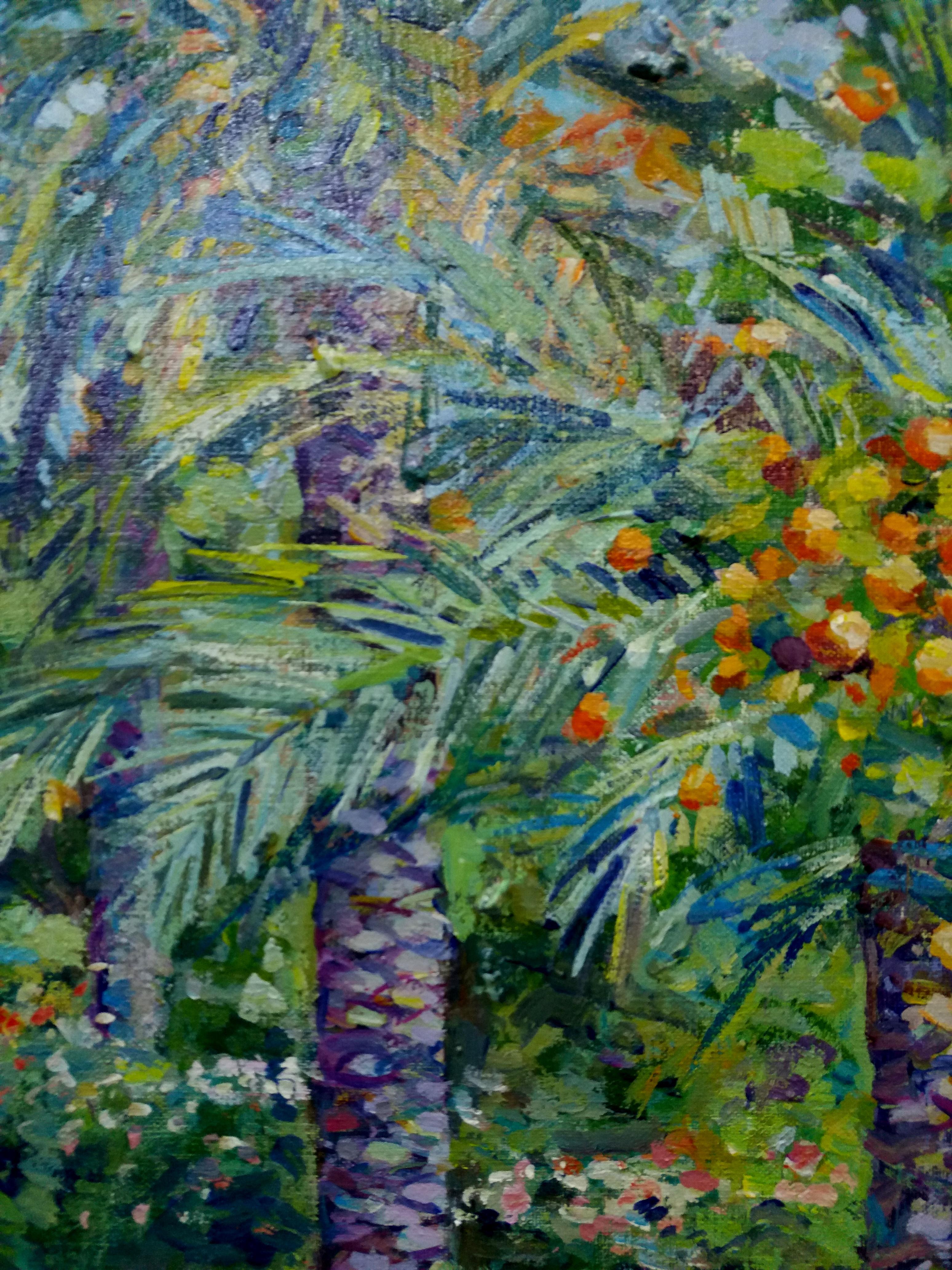 Jaume Terrassa   Square Green   Garden  original acrylic canvas painting For Sale 4