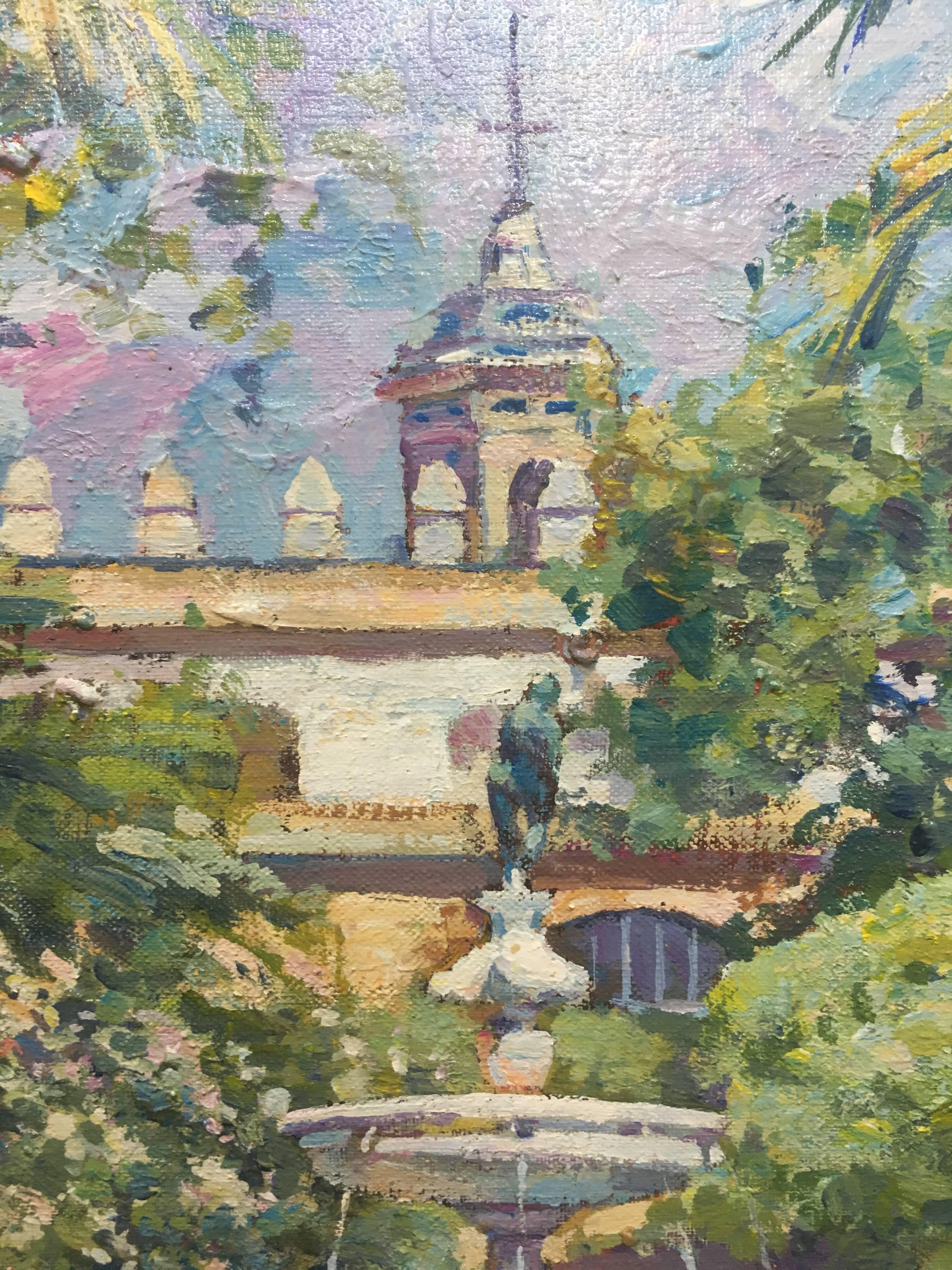 Jaume Terrassa   Square Green   Garden  original acrylic canvas painting For Sale 7