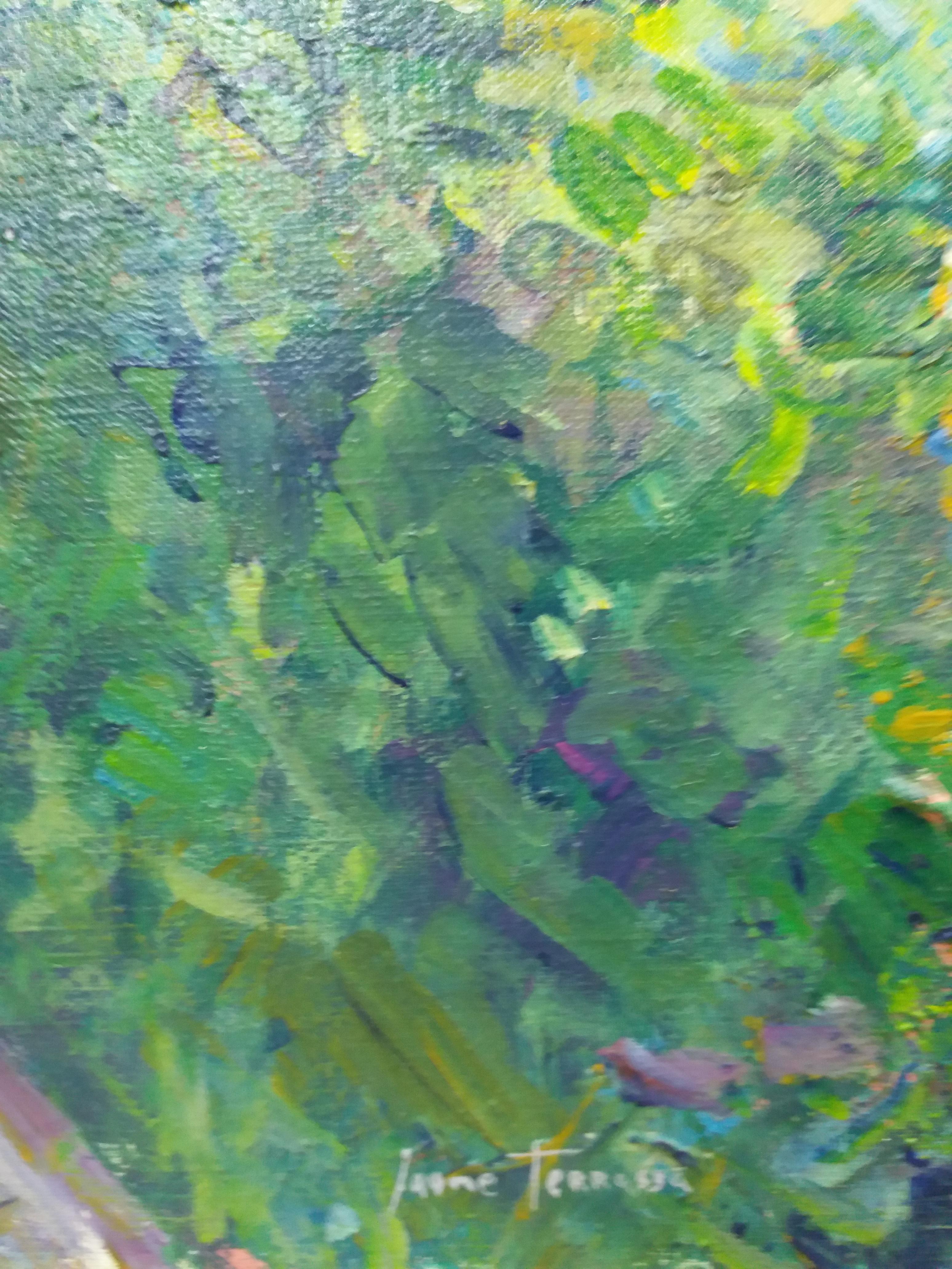 Jaume Terrassa   Square Green   Garden  original acrylic canvas painting For Sale 8