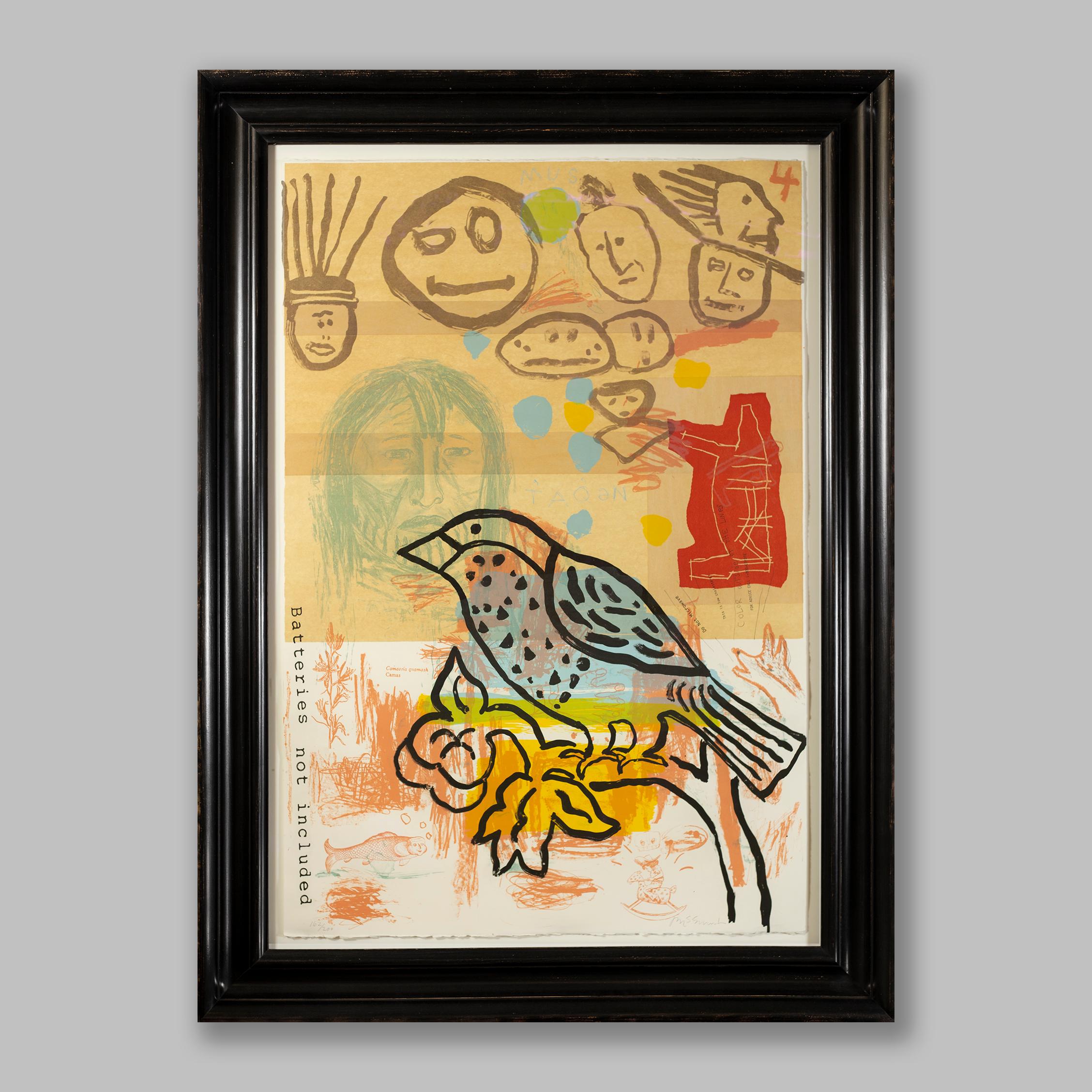 Stampa astratta a collage dell'artista nativo americano Jaune Quick-to-See Smith 1