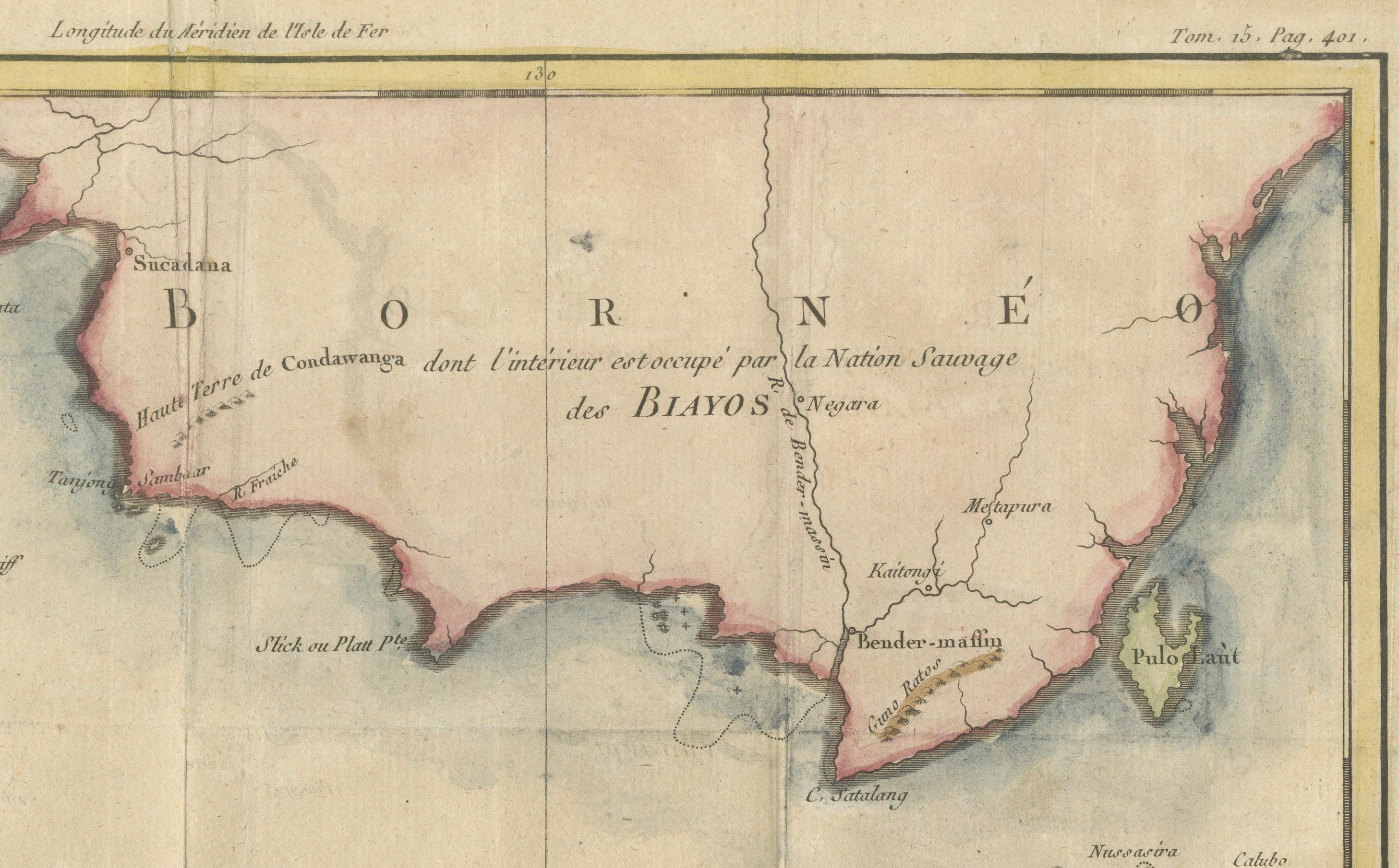 Java and Bali with Borneo Coast – 18th Century French Colonial Map For Sale 3