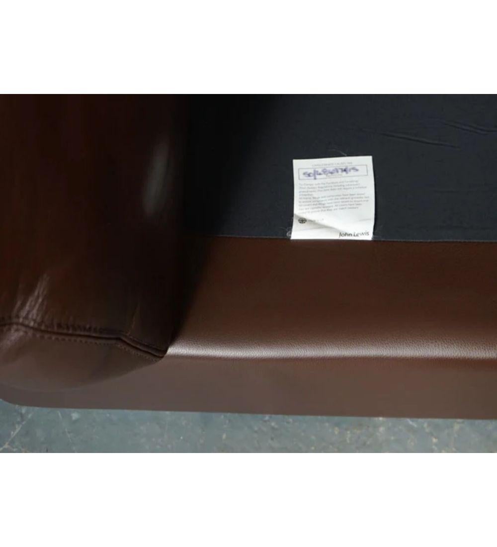 20th Century Java Brown Leather 2 Seater Sofa Part of Suite by John Lewis For Sale