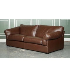 Java Brown Leather 3 Seater Sofa Part of Suite by John Lewis
