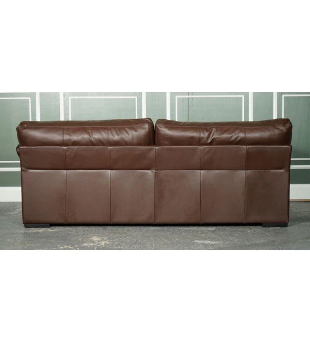 British Java Brown Leather 3 Seater Sofa Part of Suite by John Lewis