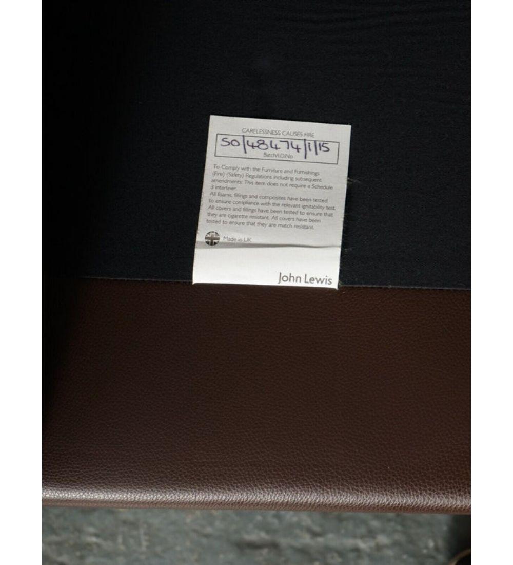 Hand-Crafted Java Brown Leather 3 Seater Sofa Part of Suite by John Lewis