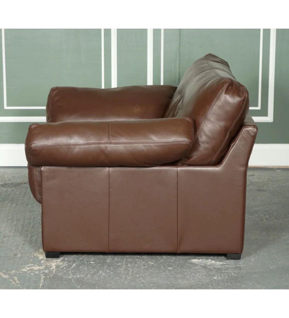 Mid-Century Modern Java Brown Leather Armchair Part of Suite by John Lewis For Sale