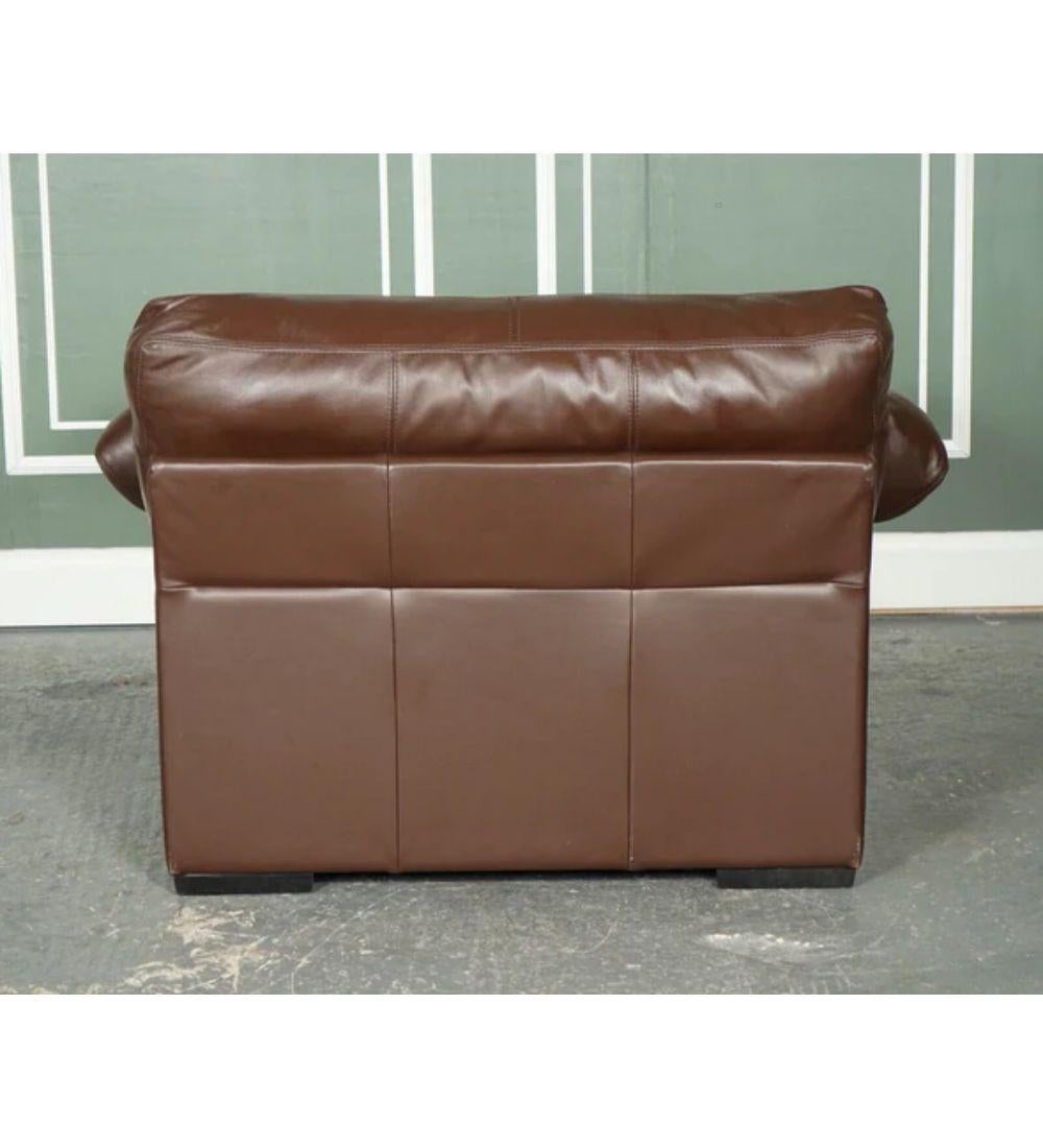 British Java Brown Leather Armchair Part of Suite by John Lewis For Sale