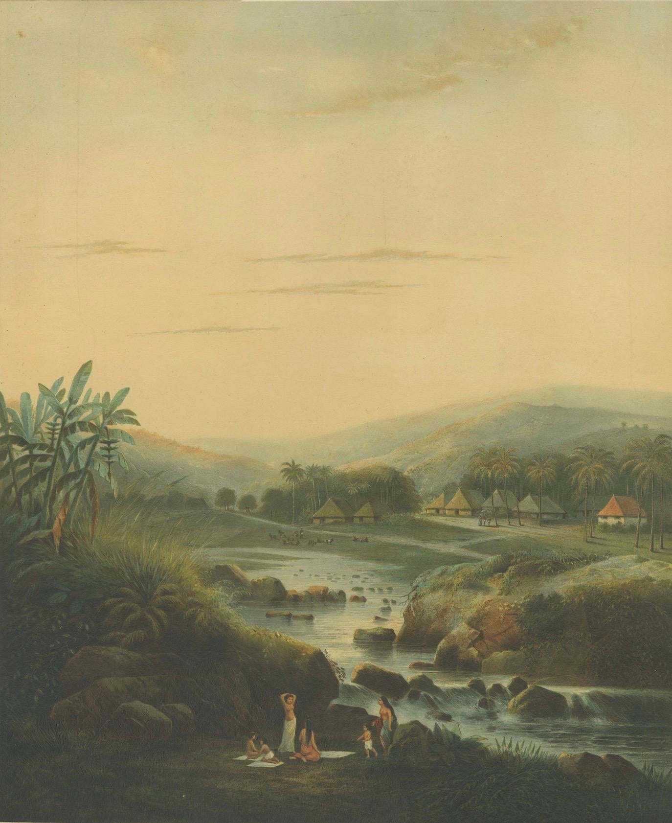 Java Landscapes – Pair of Deluxe Folio Chromolithographs by A. Salm, 1865-72 In Good Condition For Sale In Langweer, NL