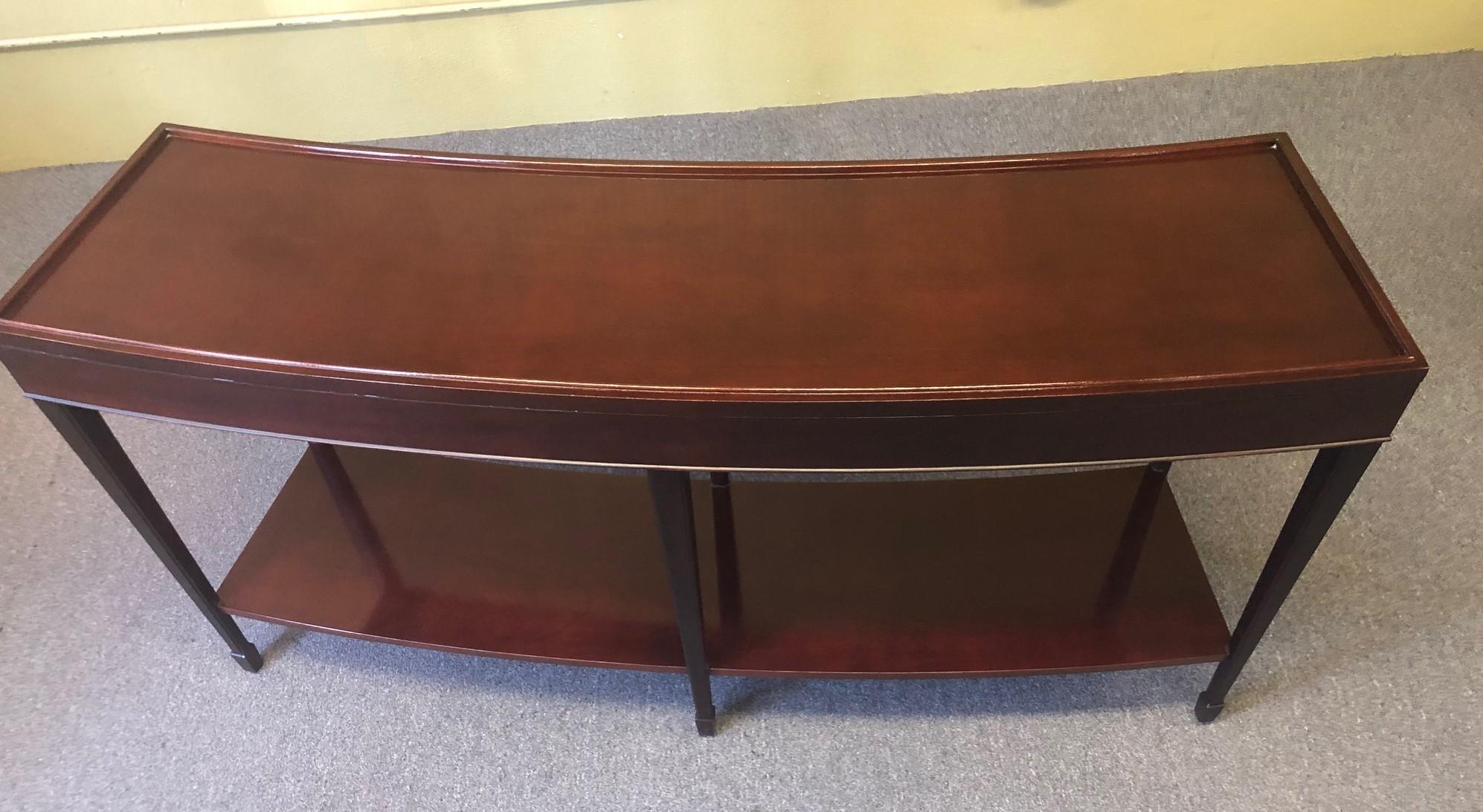 Java Mahogany Curved Console Table by Barbara Barry for Baker In Excellent Condition In San Diego, CA