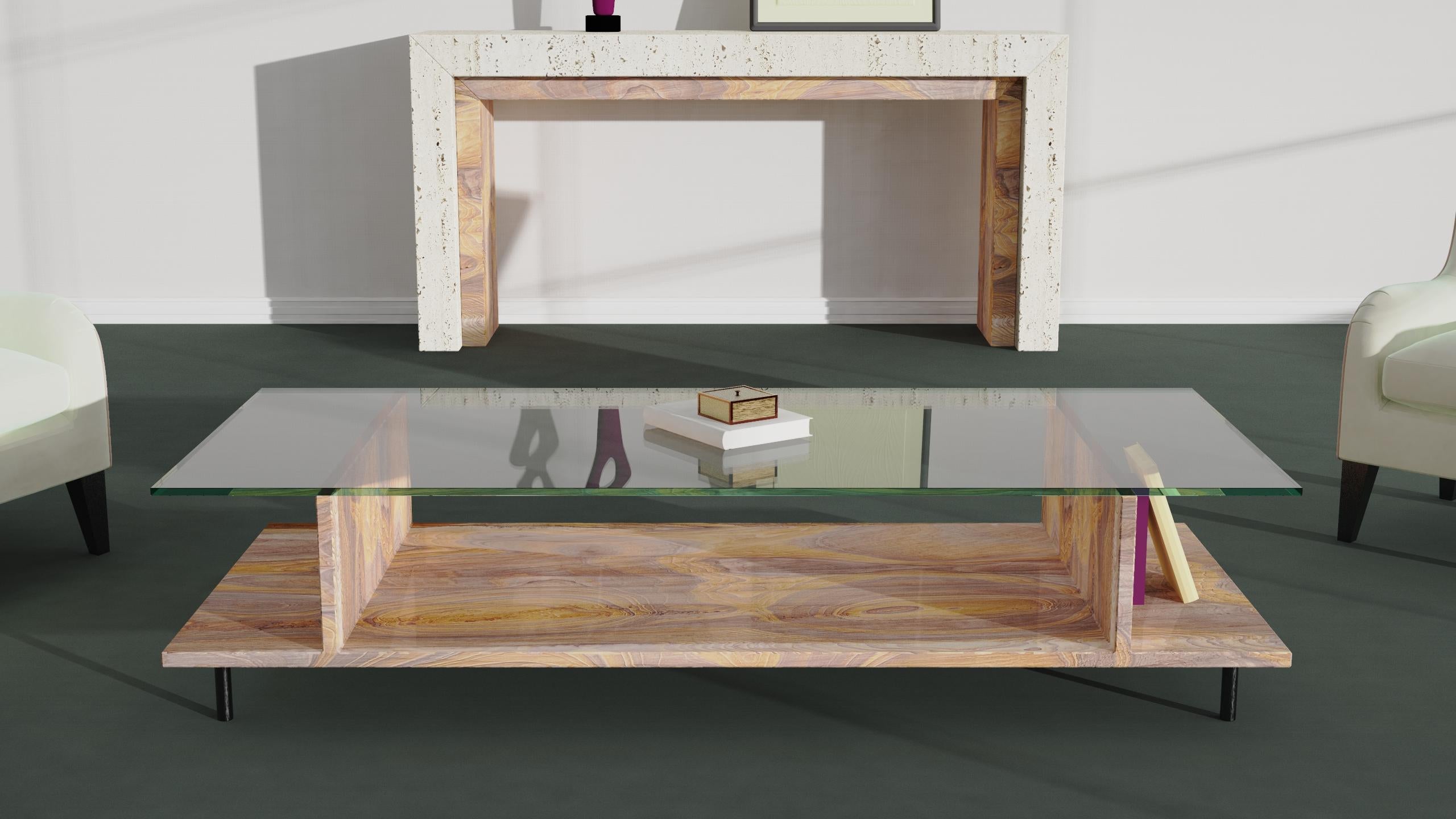 Java Sandstone Coffee Table Marble Design Joaquín Moll Minimal Luxury Furniture For Sale 2