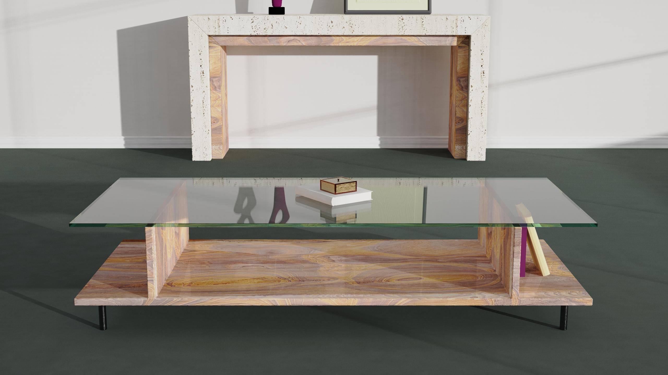 Java Sandstone Coffee Table Marble Design Joaquín Moll Minimal Luxury Furniture For Sale 3