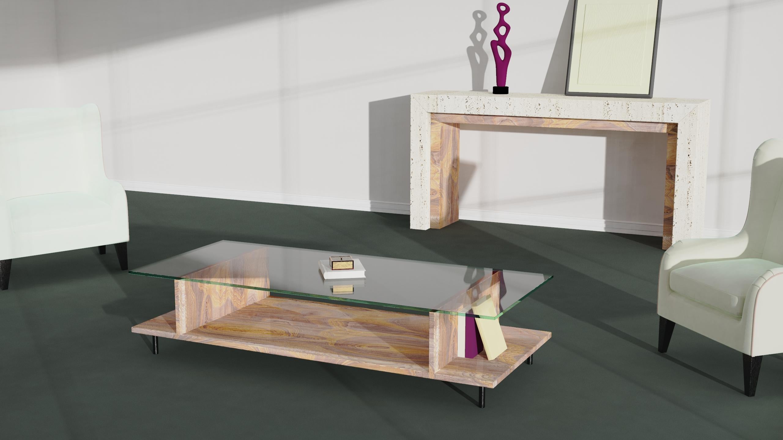 Java Sandstone Coffee Table Marble Design Joaquín Moll Minimal Luxury Furniture For Sale 4