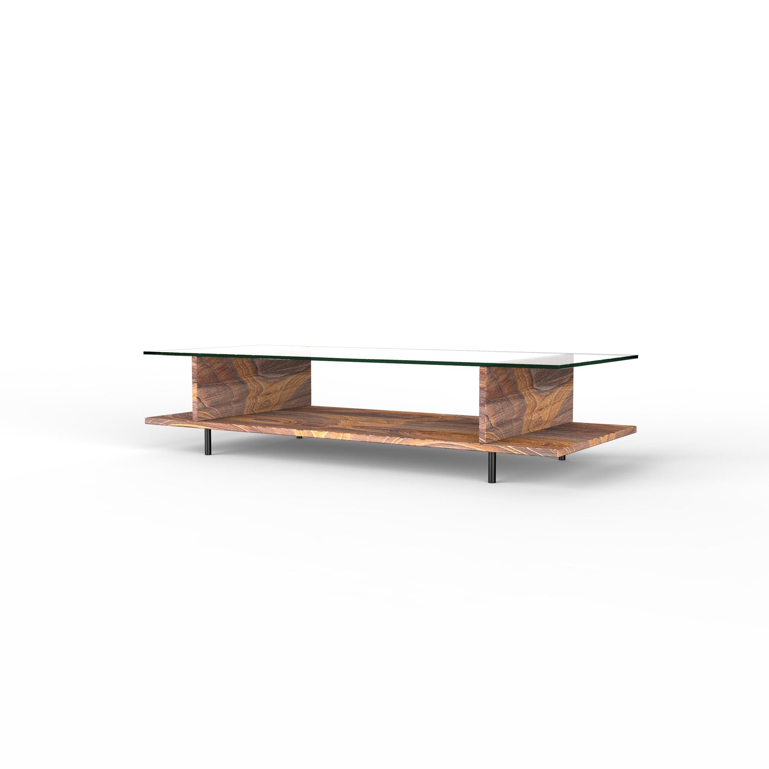 Modern Java Sandstone Coffee Table Marble Design Joaquín Moll Minimal Luxury Furniture For Sale