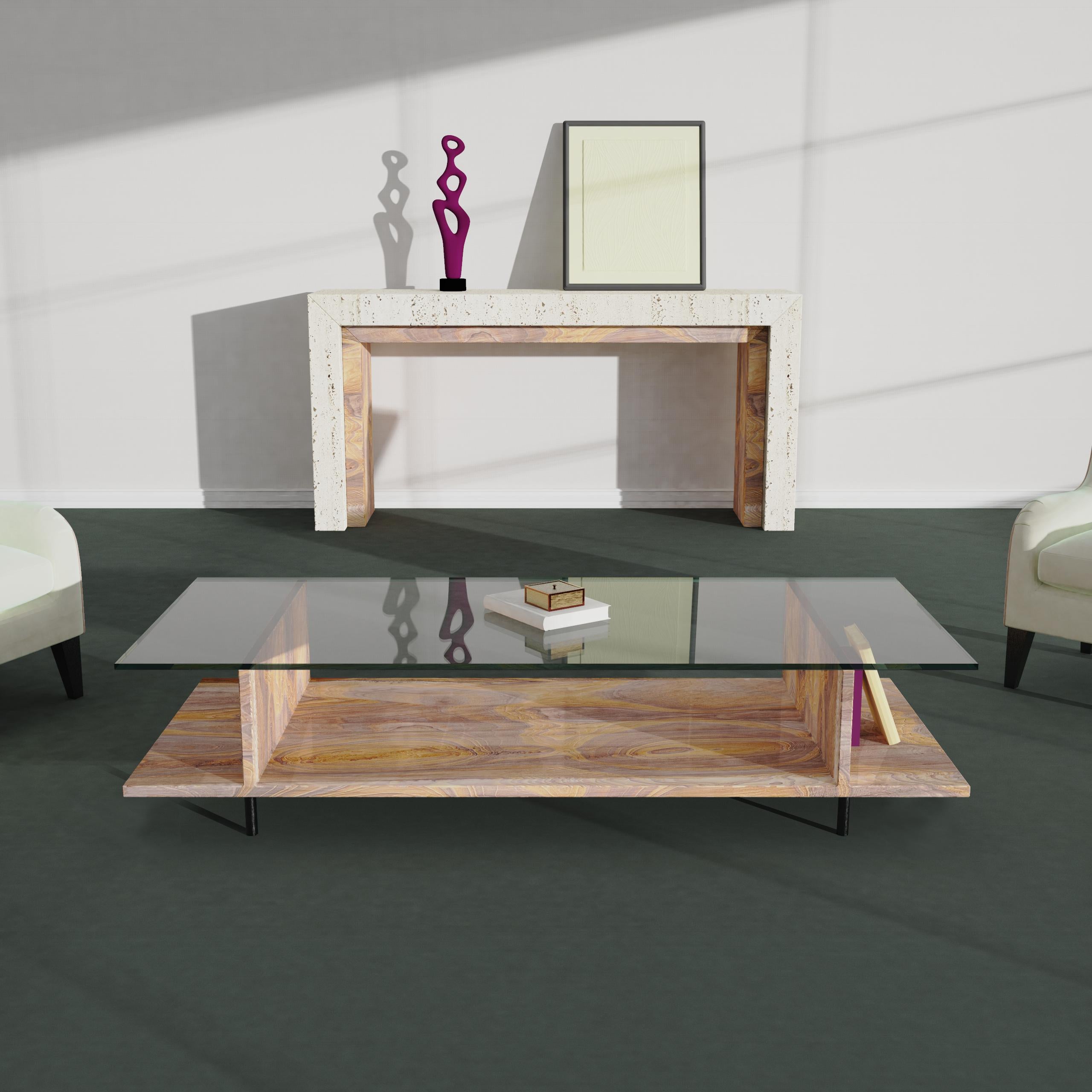 Java Sandstone Coffee Table Marble Design Joaquín Moll Minimal Luxury Furniture In New Condition For Sale In VALVERDE DEL MAJANO, CL