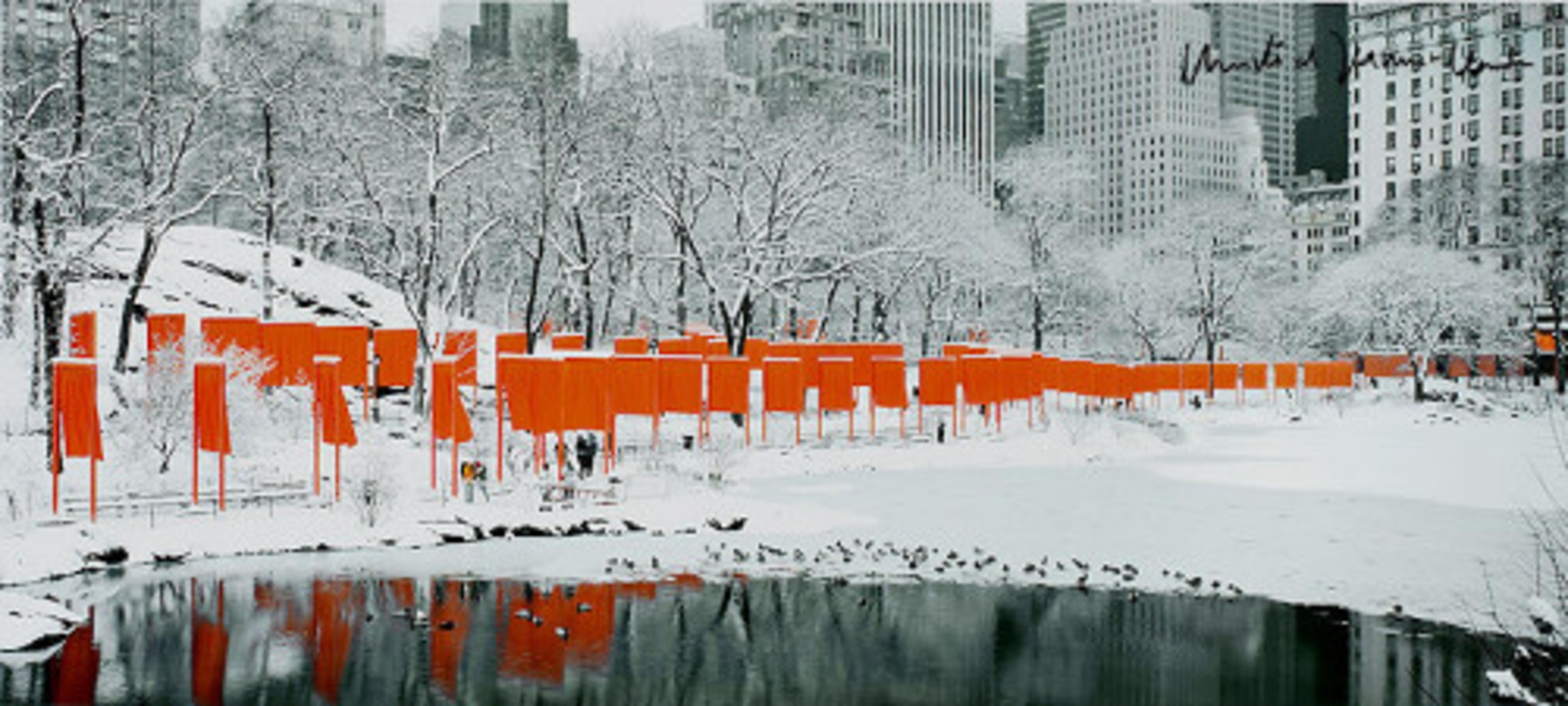 The Gates Skyline in the snow - Photograph by Javacheff Christo