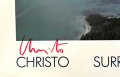 Vintage Large Hand Signed Biscayne Bay Christo Photograph Art Poster Miami Photo