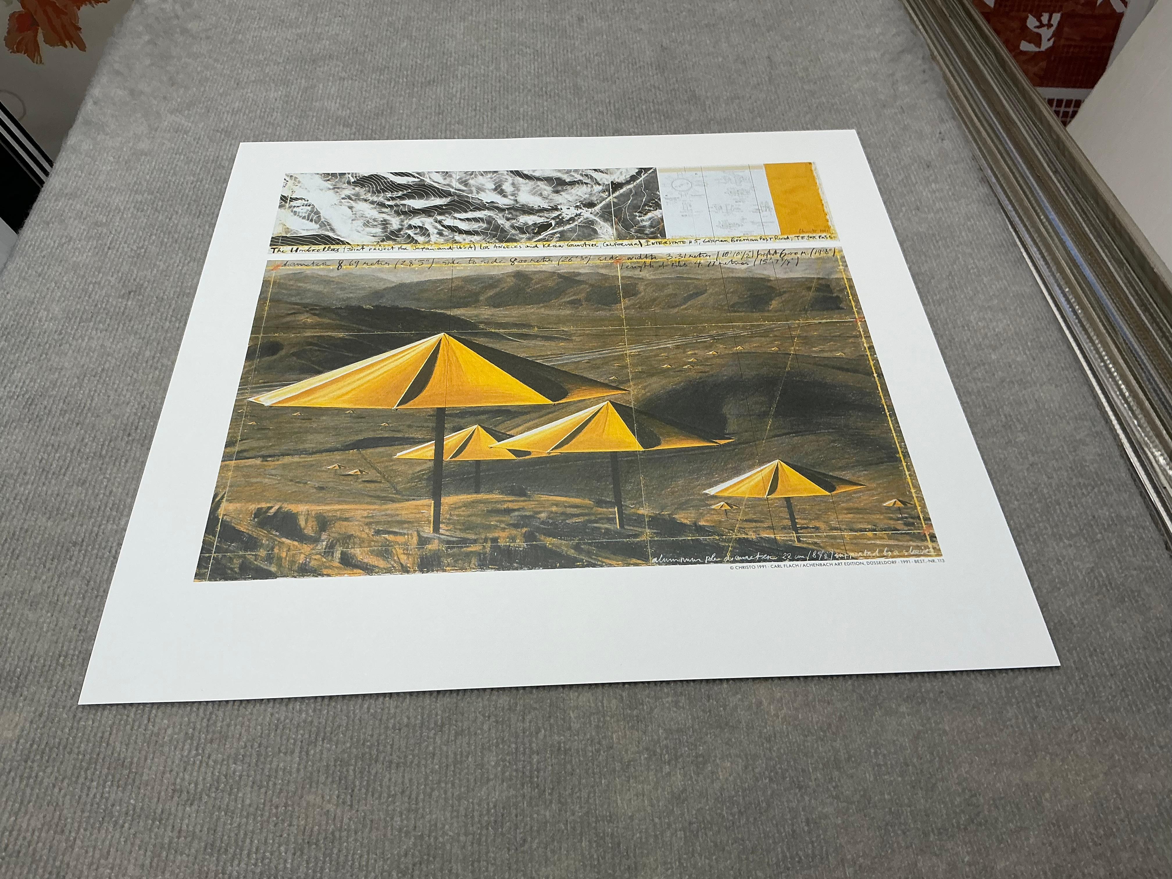 1991  Christo 'Les parapluies jaunes' Japon Vintage By - Contemporain Print par Javacheff Christo