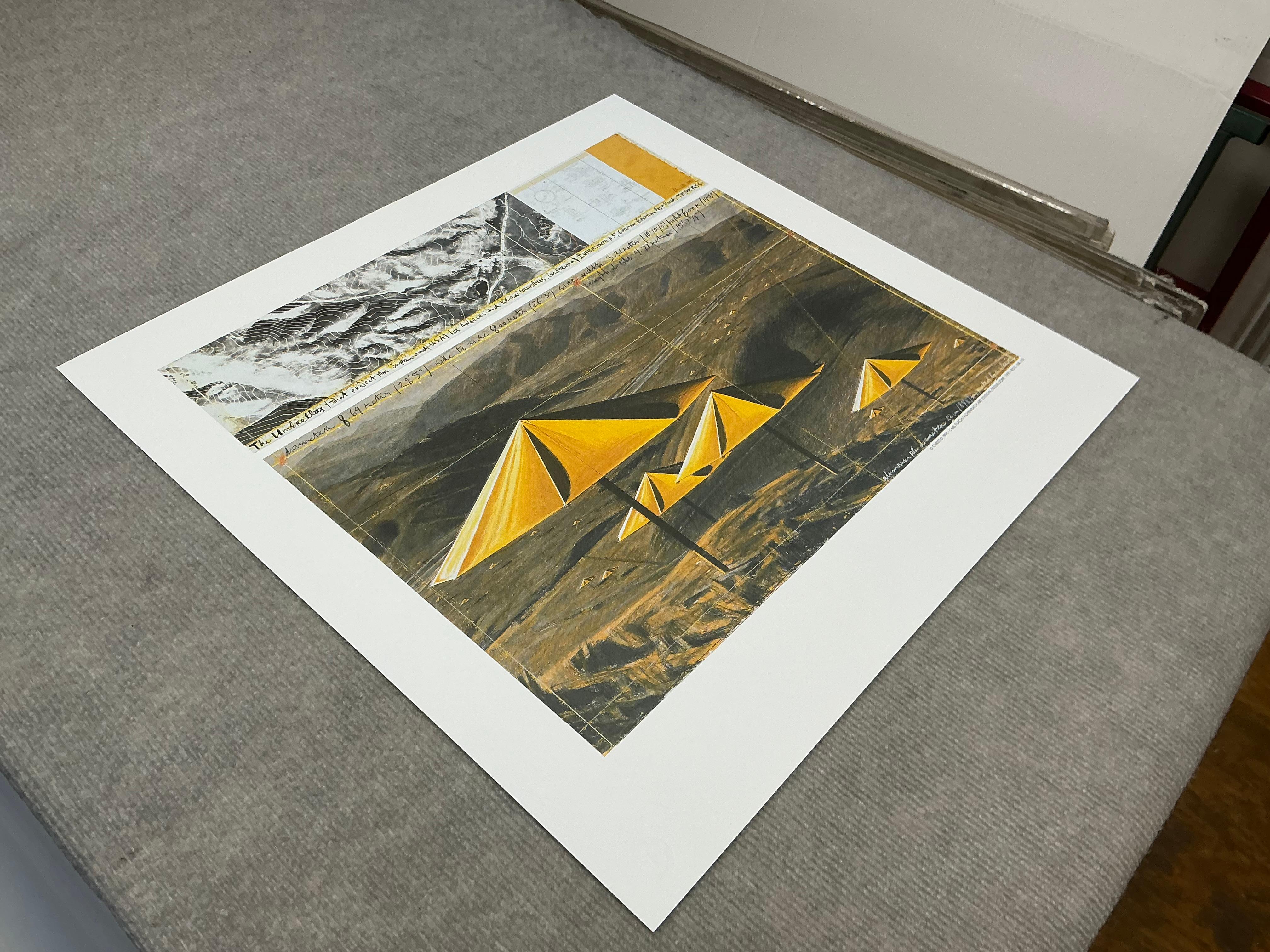 1991  Christo 'Les parapluies jaunes' Japon Vintage By en vente 1