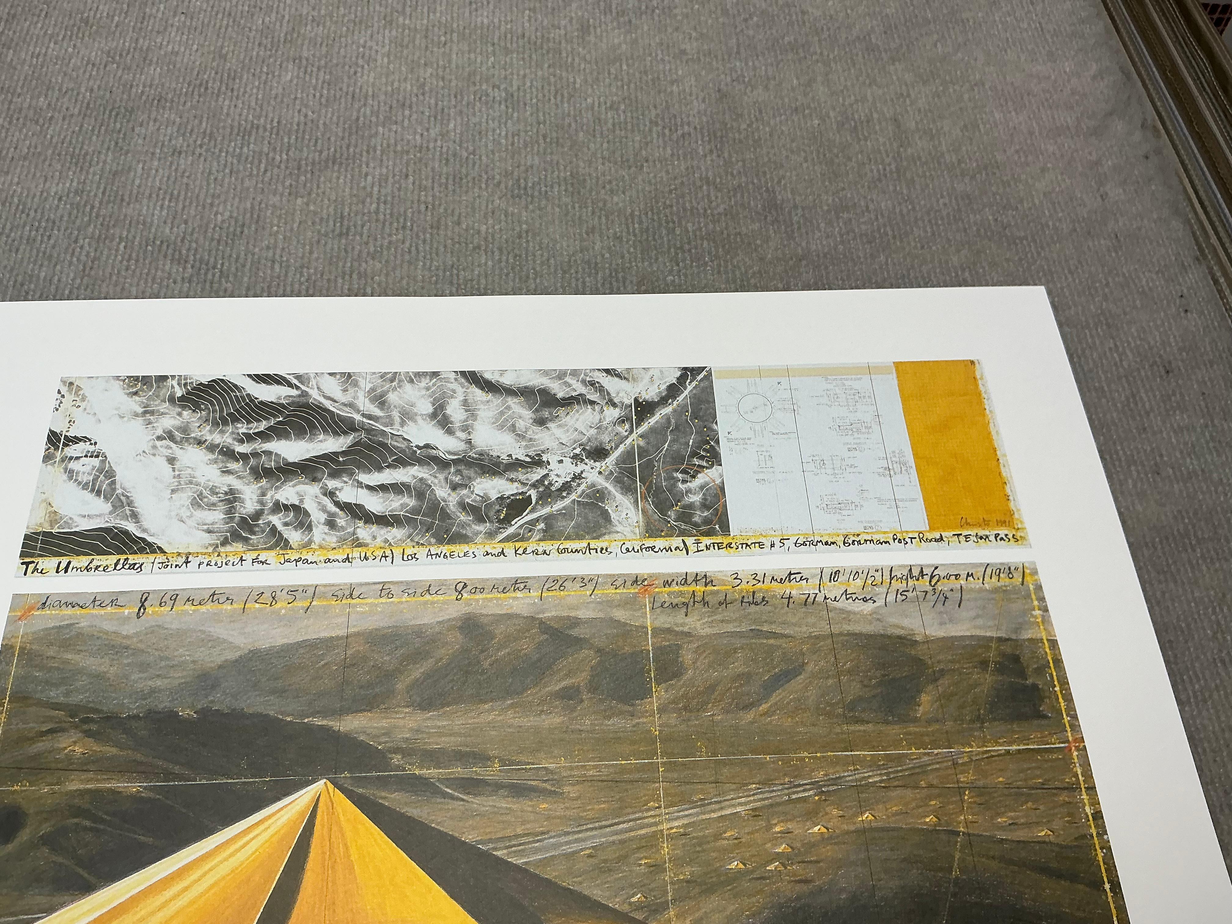 1991  Christo 'Les parapluies jaunes' Japon Vintage By en vente 3