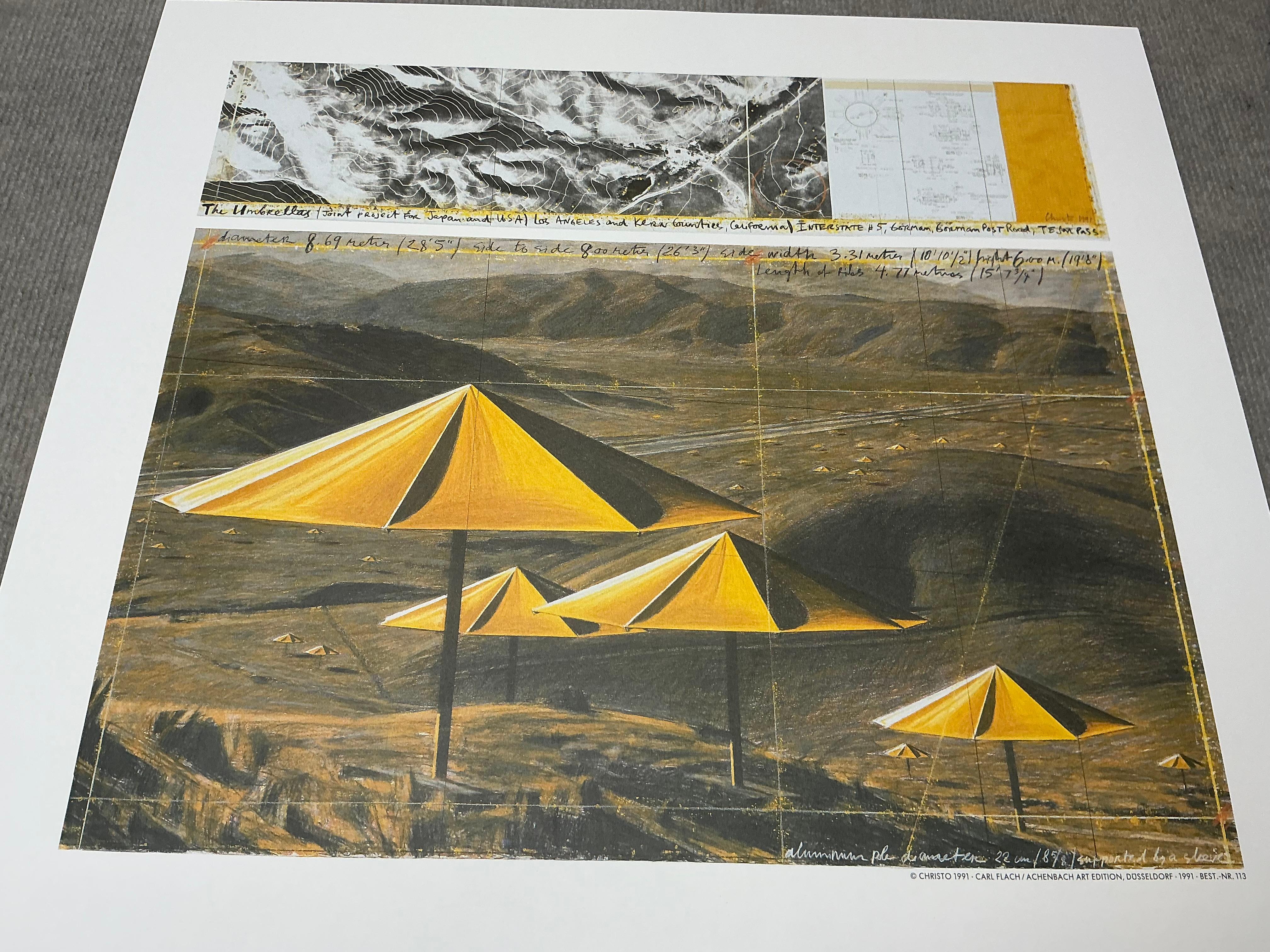 1991  Christo 'Les parapluies jaunes' Japon Vintage By en vente 6