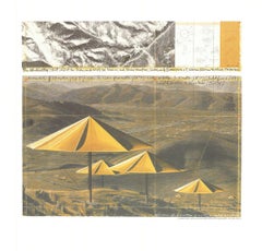 1991 Javacheff Christo 'The Yellow Umbrellas' Contemporary Yellow, Gray, White, Bro