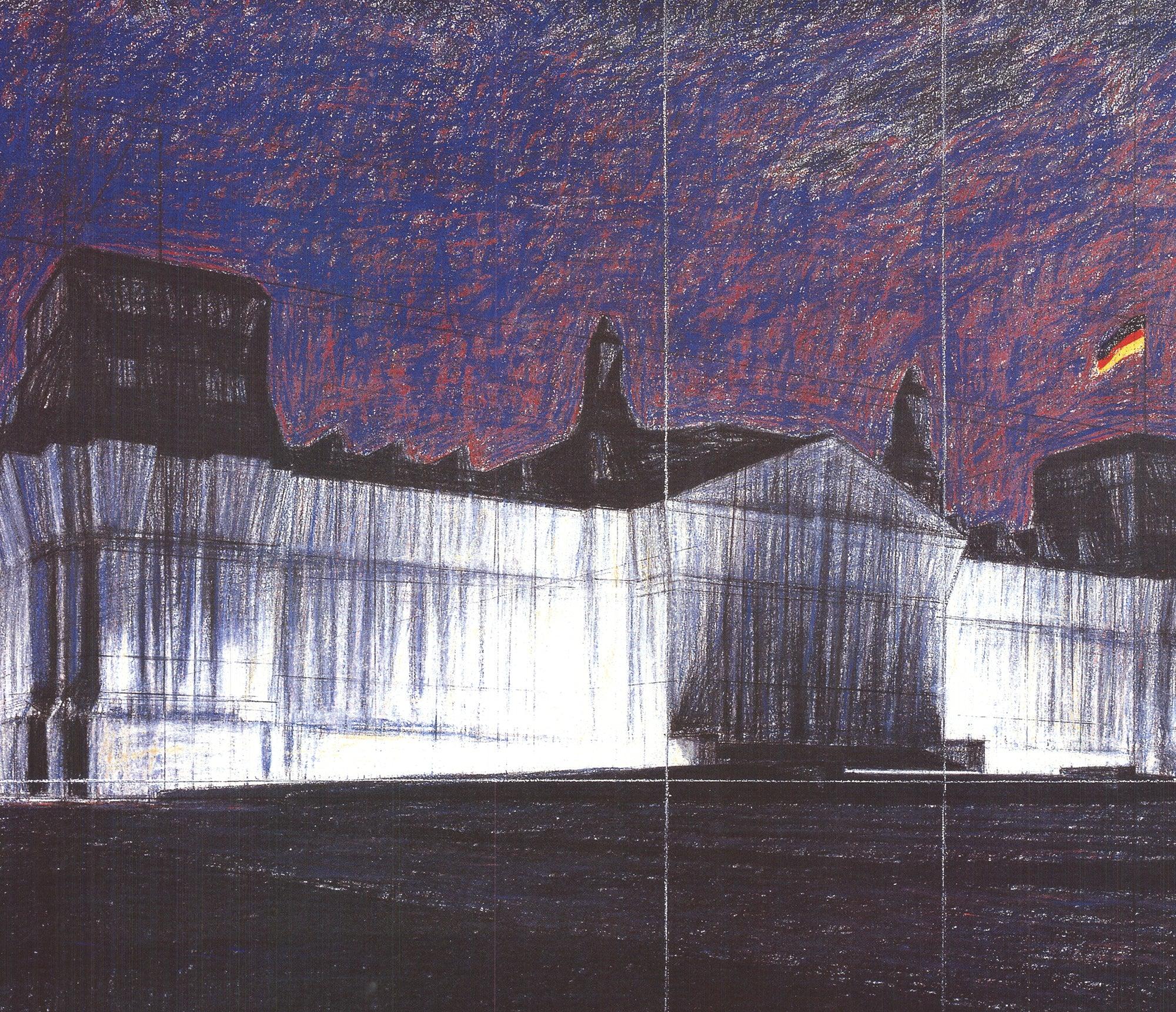 1993 Javacheff Christo 'Wrapped Reichstag, Project for Berlin' Offset Lithograph 1