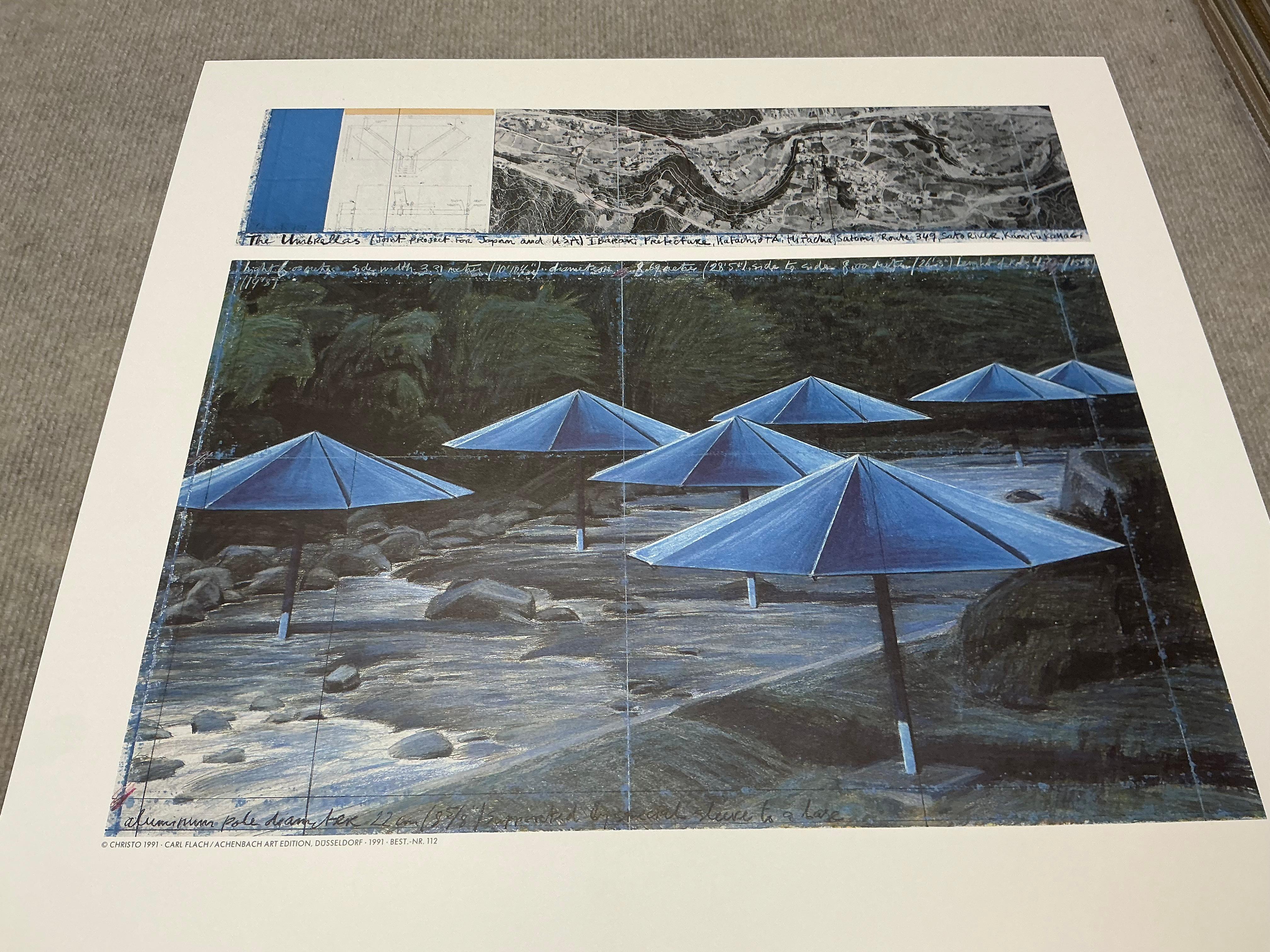 1995 Christo  Les parapluies bleus  Japon Vintage en vente 7