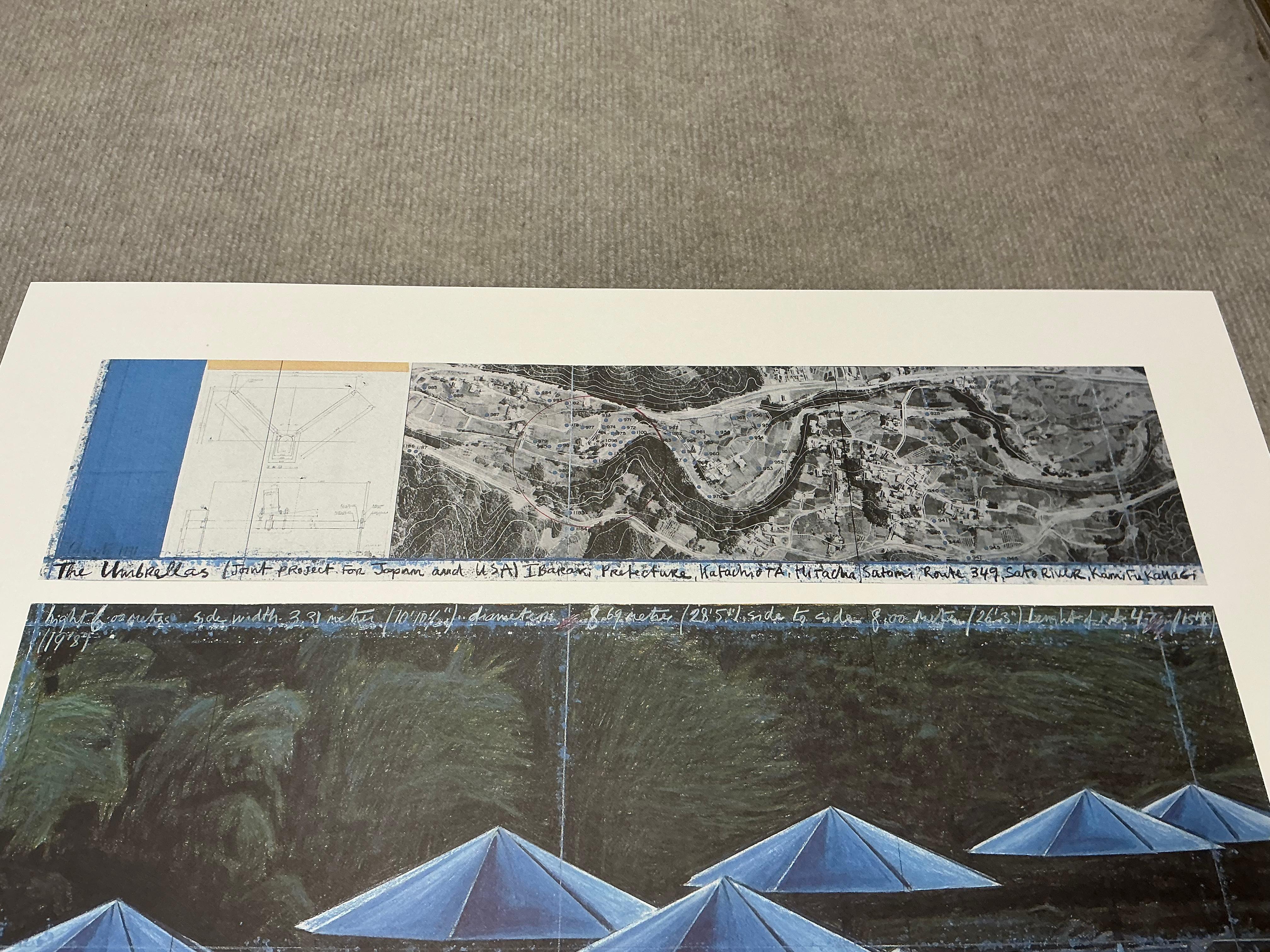 1995 Christo  Les parapluies bleus  Japon Vintage en vente 6