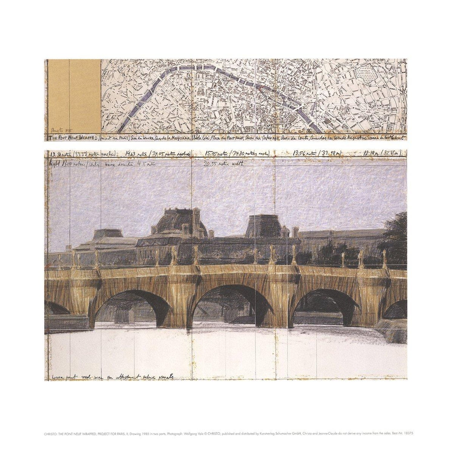 1995 After Javacheff Christo 'Le Pont Neuf Wrapped II' Contemporary at  1stDibs