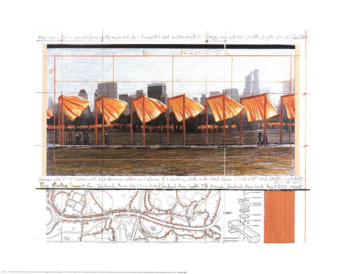 Paper Size: 22 x 28 inches ( 55.88 x 71.12 cm )
 Image Size: 17 x 22 inches ( 43.18 x 55.88 cm )
 Framed: No
 Condition: C: Several Signs of use and handling, some visible marks
 
 Additional Details: Special edition poster created by Christo for