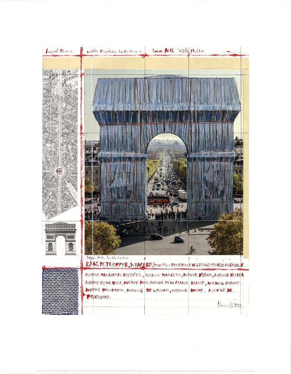 Christo L'Arc de Triomphe, Wrapped Project for Paris III, 2019 - Print by Javacheff Christo