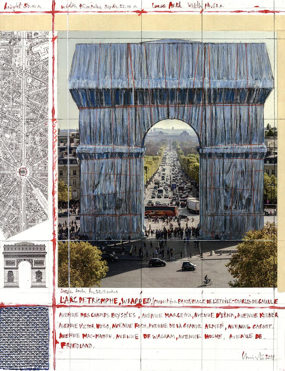JAVACHEFF CHRISTO L'Arc de Triomph, umwickeltes Projekt für Paris III, 2019 (Zeitgenössisch), Print, von Javacheff Christo