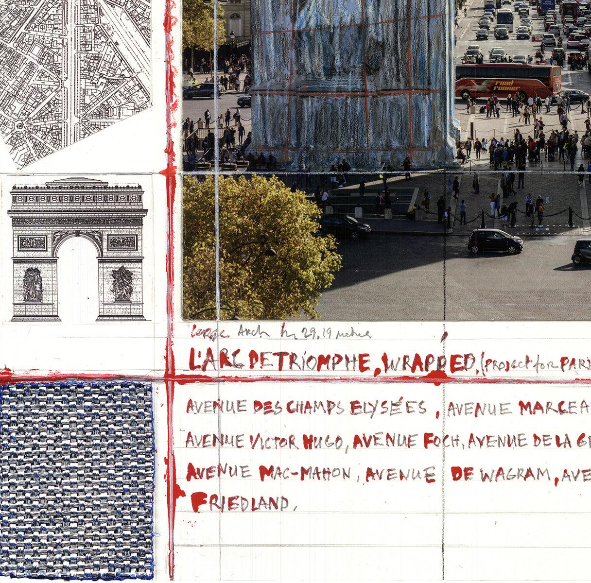 JAVACHEFF CHRISTO L'Arc de Triomph, umwickeltes Projekt für Paris III, 2019 im Angebot 1