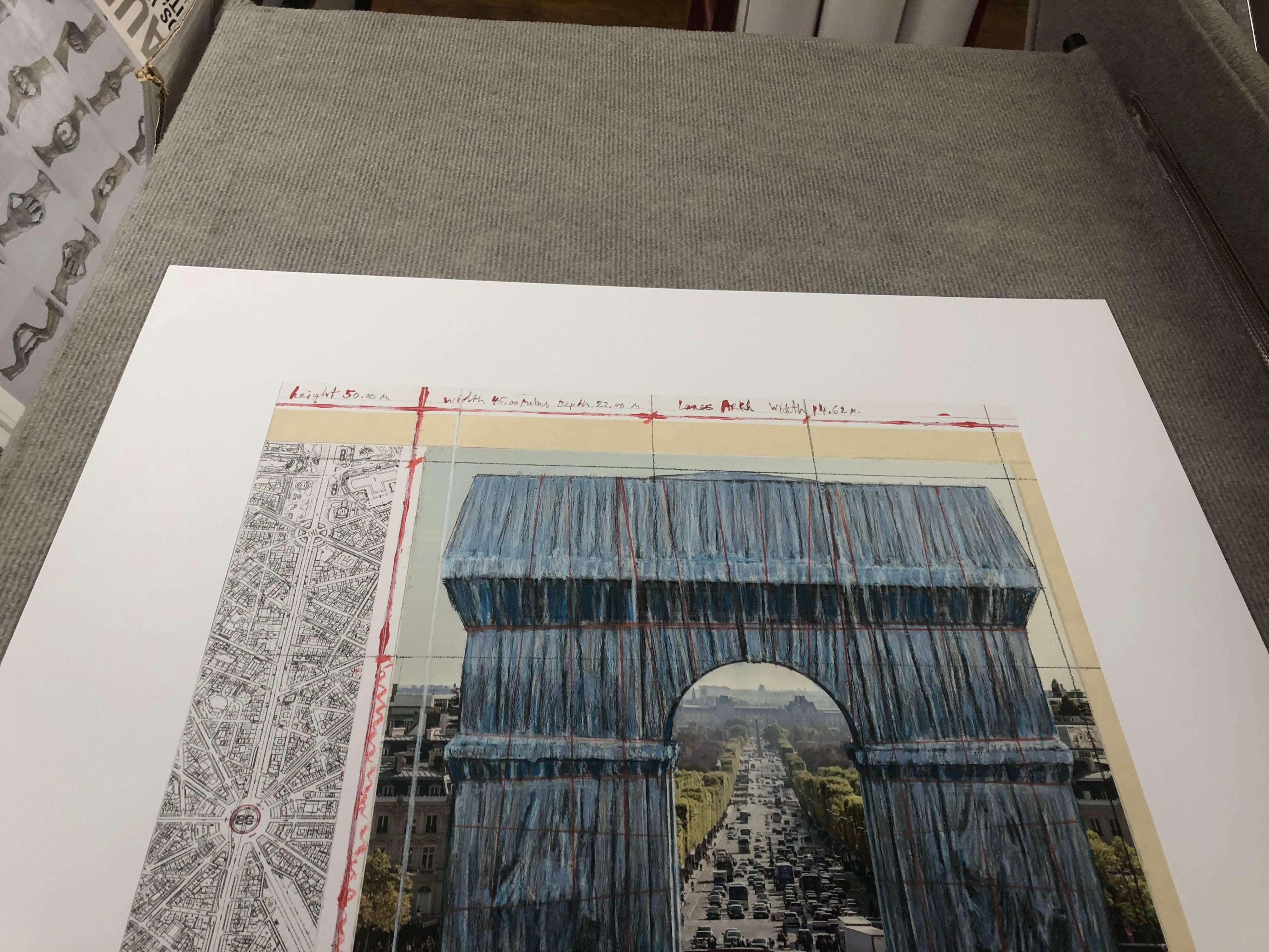 JAVACHEFF CHRISTO L'Arc de Triomph, Wrapped Project for Paris III, 2019 For Sale 4