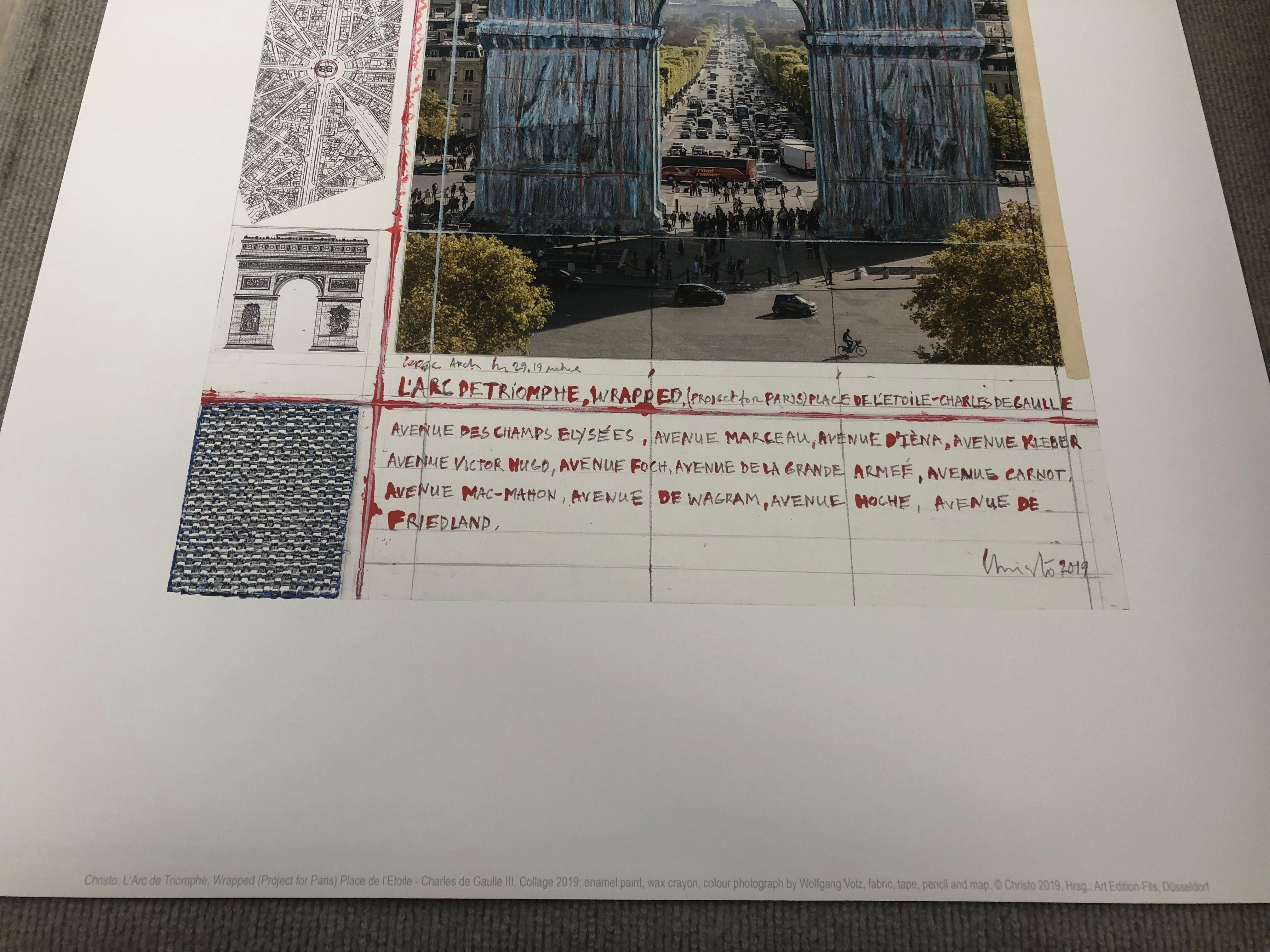 JAVACHEFF CHRISTO L'Arc de Triomph, umwickeltes Projekt für Paris III, 2019 im Angebot 5