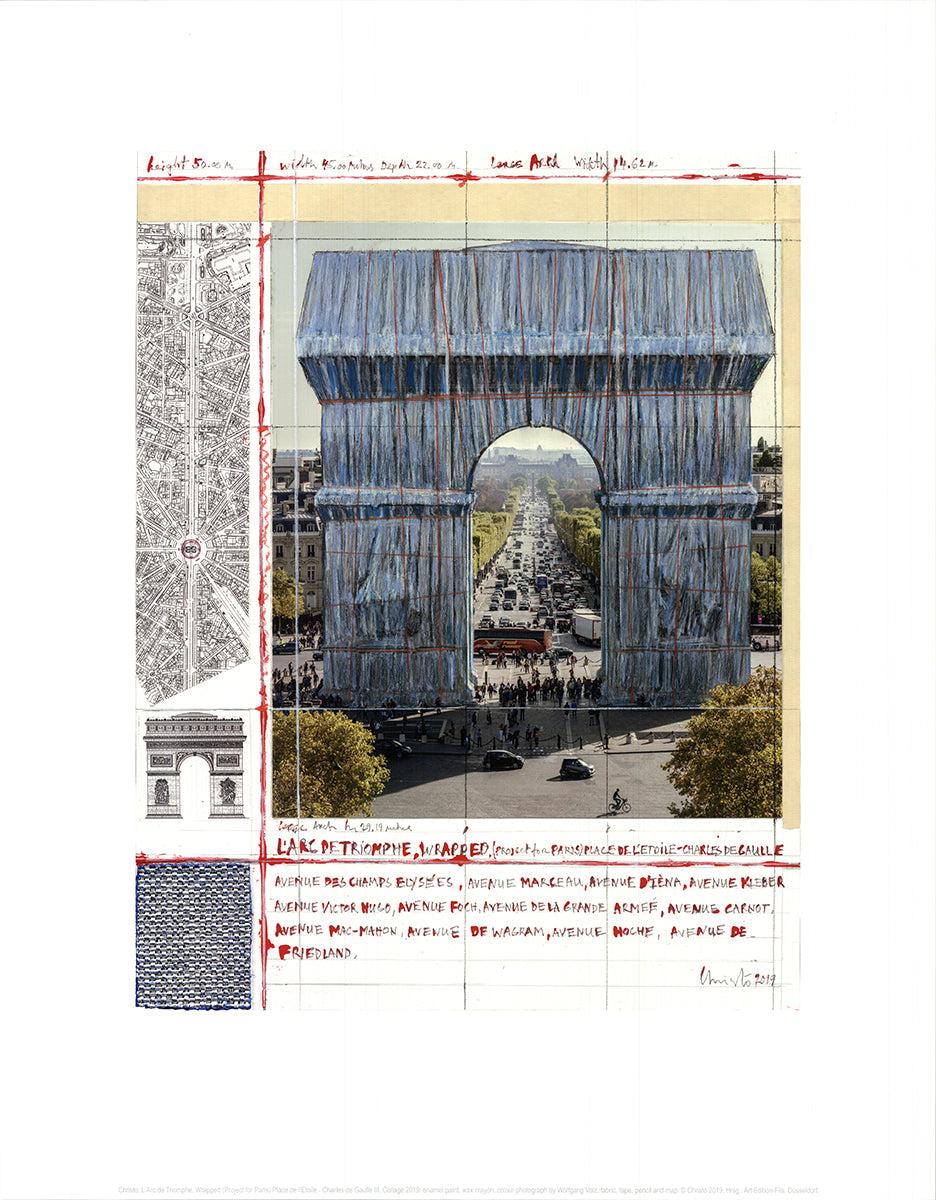 JAVACHEFF CHRISTO L'Arc de Triomph, Wrapped Project for Paris III, 2019 - Print by Javacheff Christo