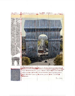 JAVACHEFF CHRISTO L'Arc de Triomph, projet enveloppé pour Paris III, 2019