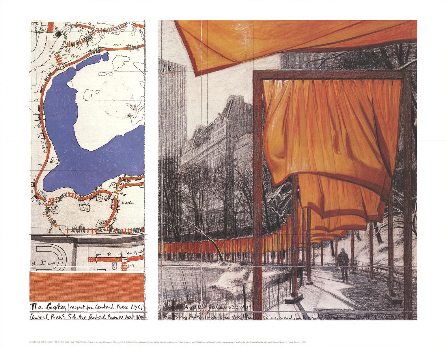 Christo-Nueva York, Central Park "Las puertas XXIII" 2004 Vintage - Print de Javacheff Christo