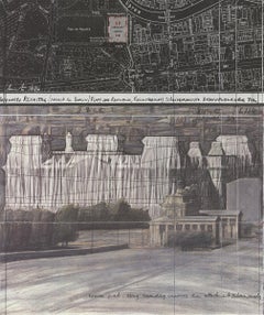 Javacheff Christo 'Wrapped Reichstag, Project for Berlin' 1985- Poster