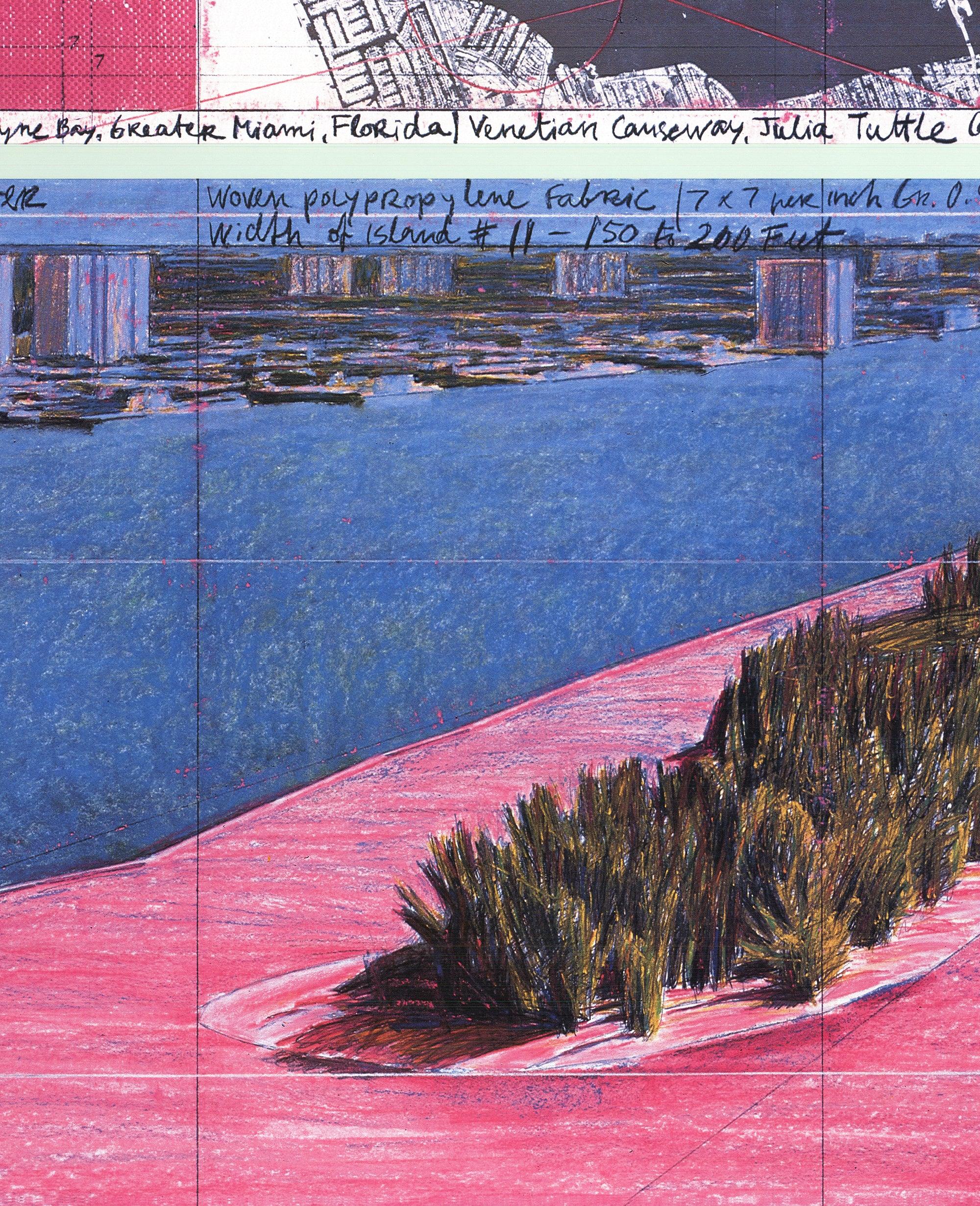 Isole circondate 1982', Key Biscayne, Miami, Florida - Print Contemporaneo di Javacheff Christo