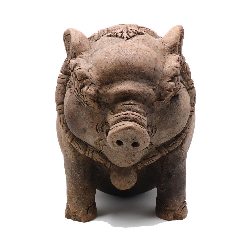 Javanese Clay Terracotta Piggy Bank from the Majapahit Kingdom (1292-1520) For Sale 6